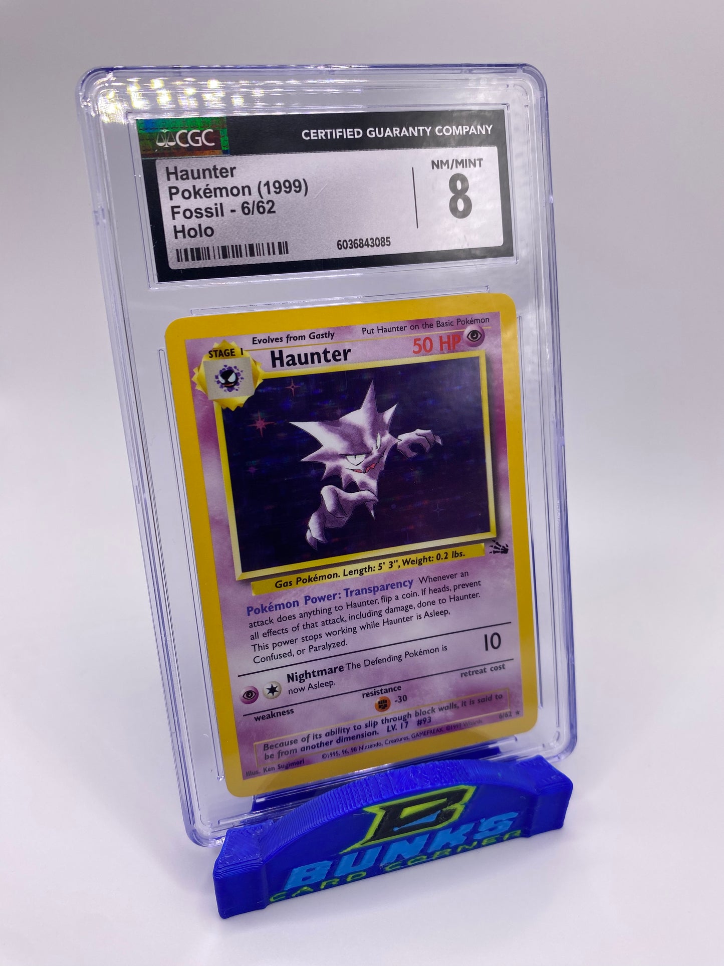 CGC 8 Haunter Holo Fossil 1999