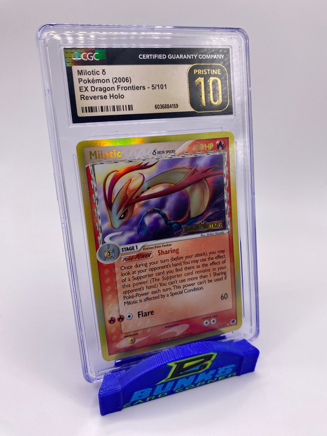CGC PRISTINE 10 POP 1 Milotic Delta Reverse Holo EX Dragon Frontiers 2006