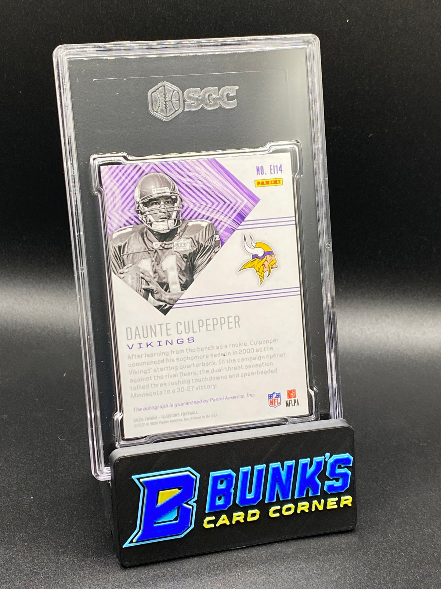2020 Daunte Culpepper Elusive Ink Blue SGC 10/10 (Box 25)