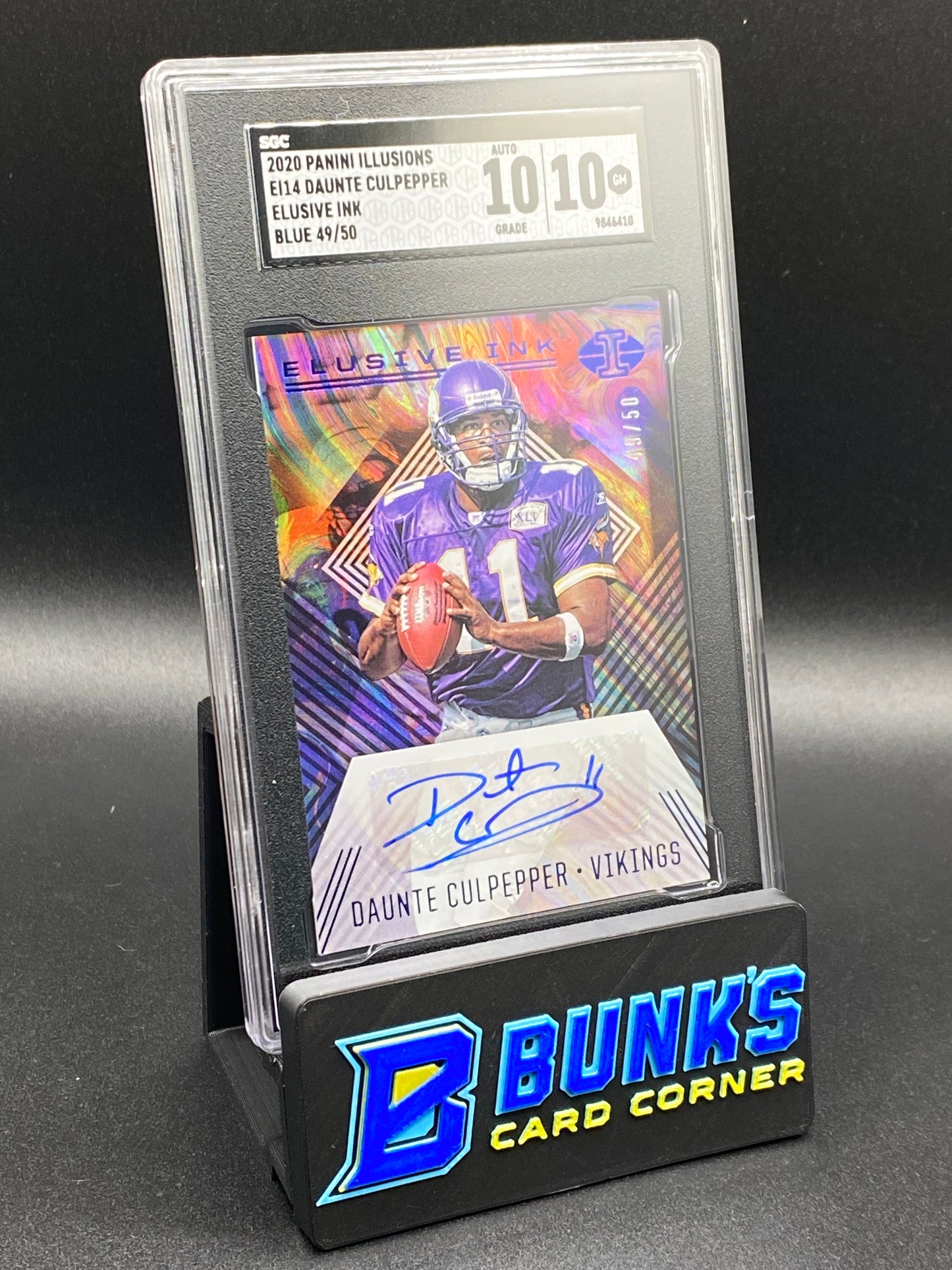 2020 Daunte Culpepper Elusive Ink Blue SGC 10/10 (Box 25)