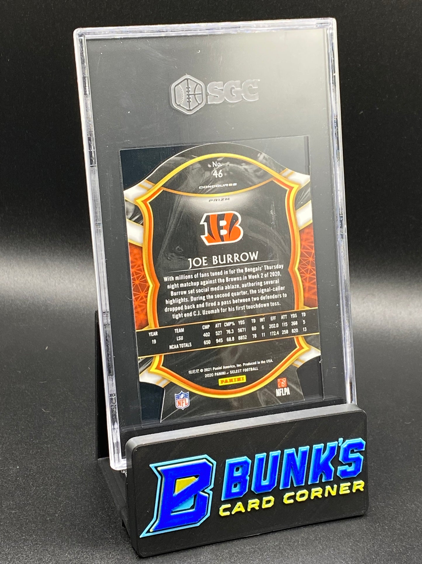 2020 Joe Burrow Red Die-Cut Prizm SGC 9 (Box 25)