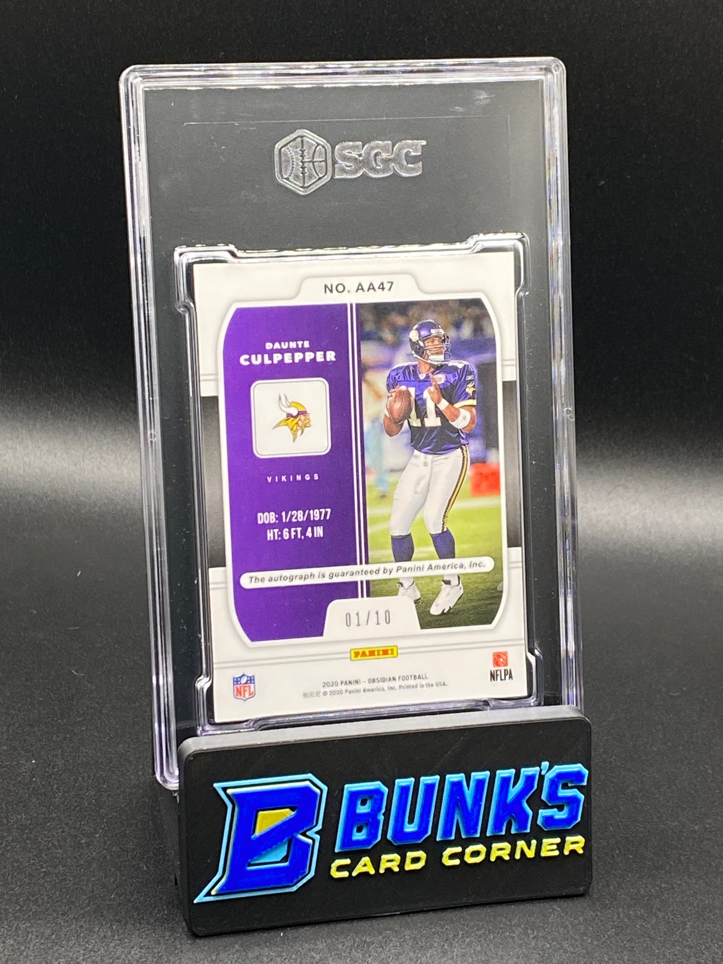 2020 Daunte Culpepper Aurora Autographed Electric Etch Red SCG Auto. 10 (Box 25)