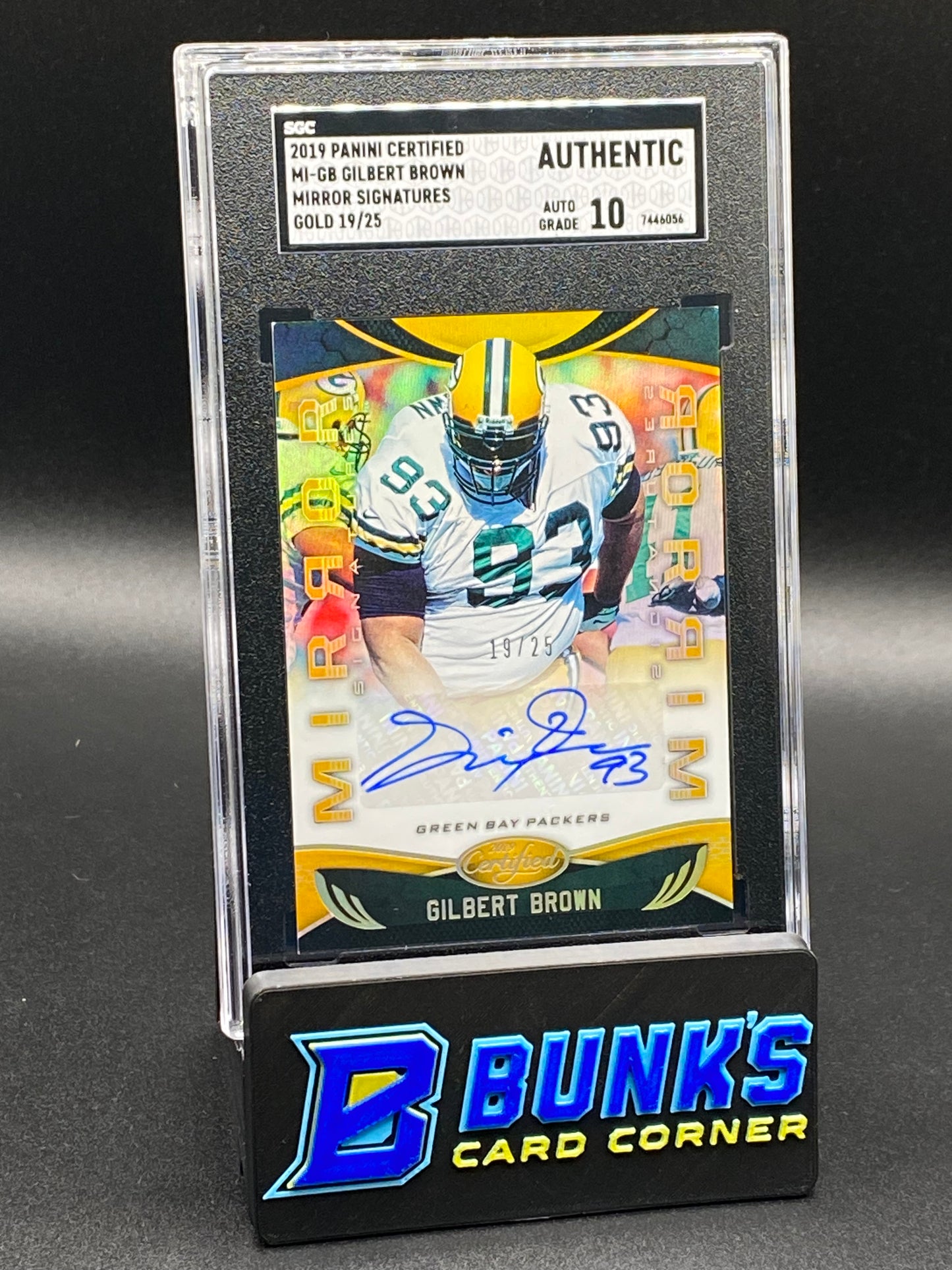 2019 Gilbert Brown Mirror Signatures Gold SGC Auto. 10 (Box 25)