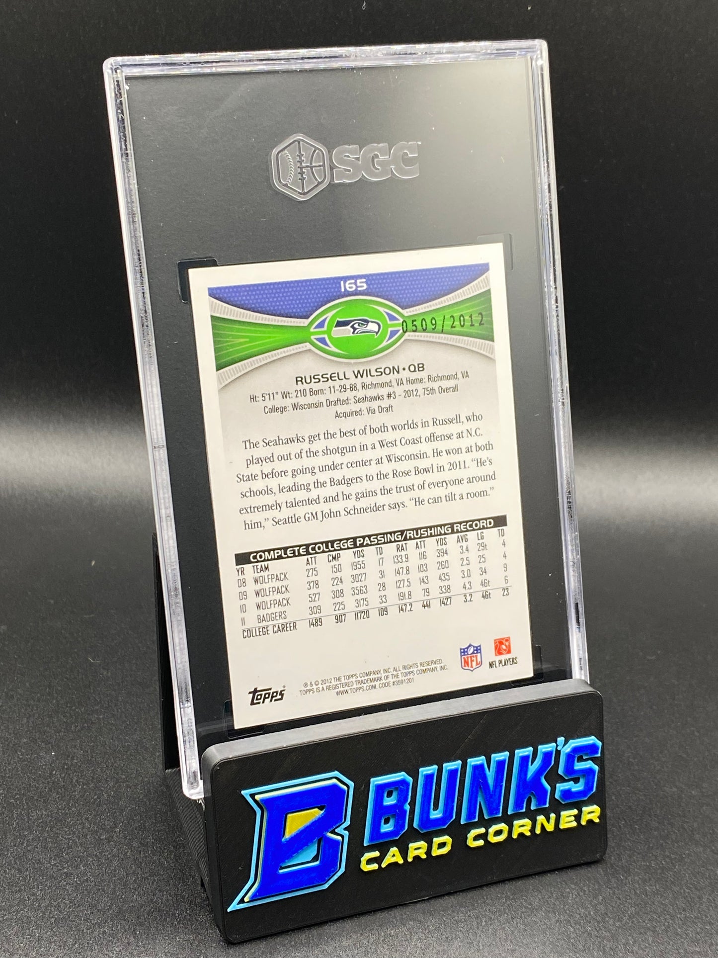 2012 Russell Wilson Gold RC SGC 9 (Box 26)