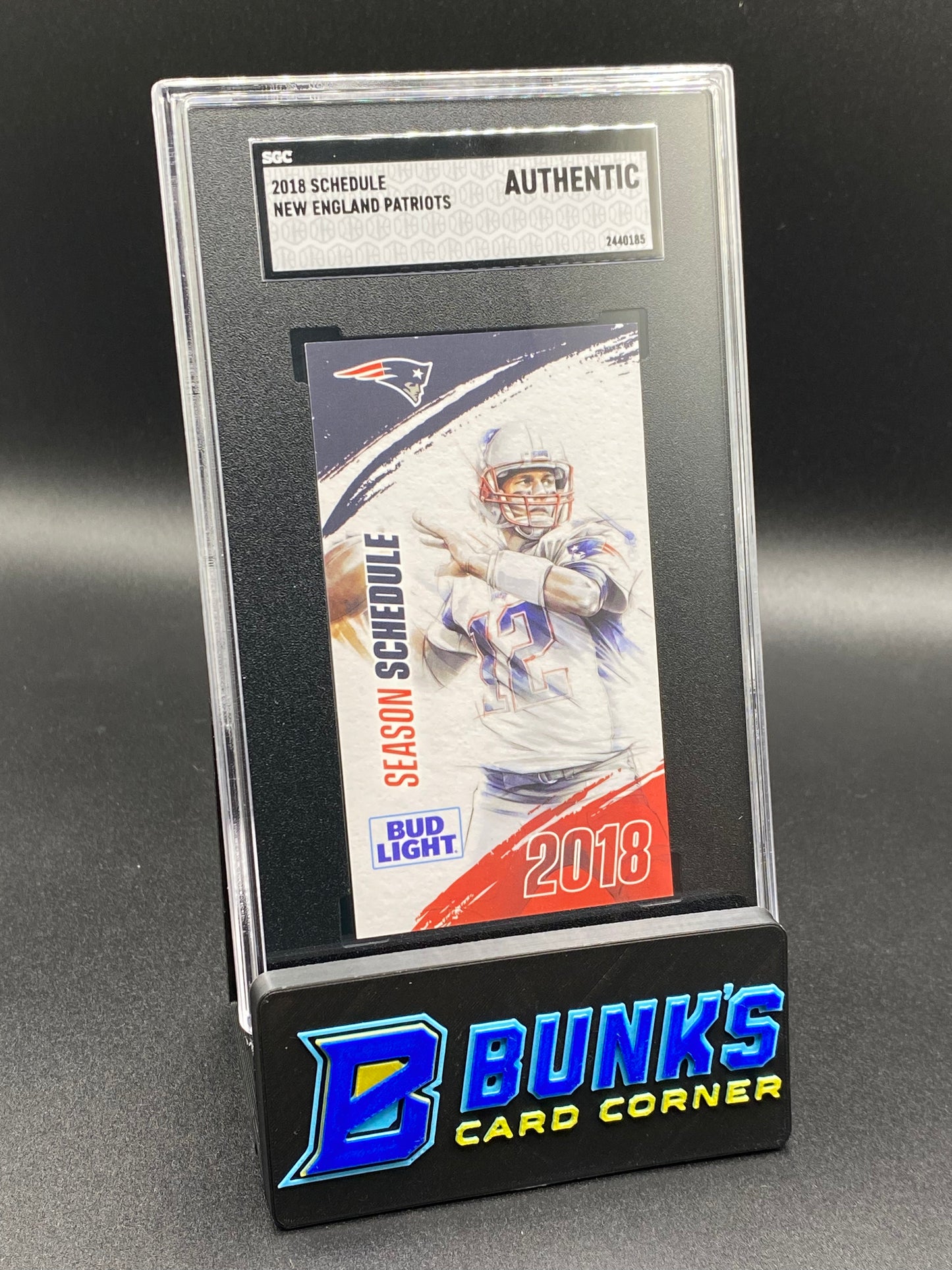 2018 New England Patriots Schedule SGC (Box 26)