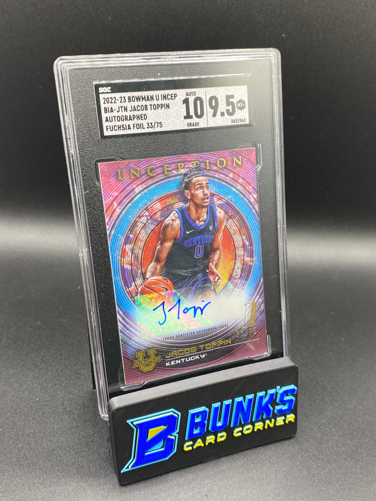 2022 Jacob Toppin Autographed Fuchsia Foil SGC 10/9.5