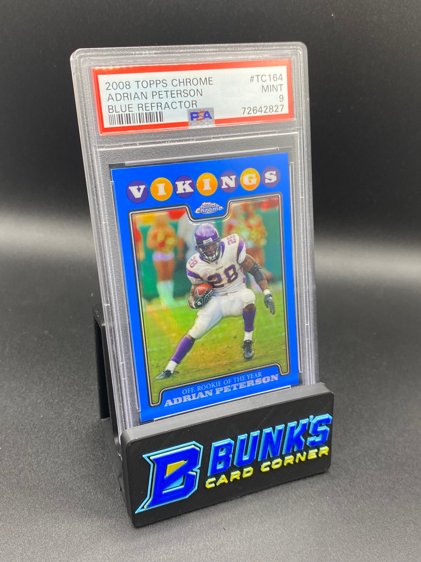2008 Adrian Peterson Offensive Roy Blue Refractor PSA 9 (Box 27)
