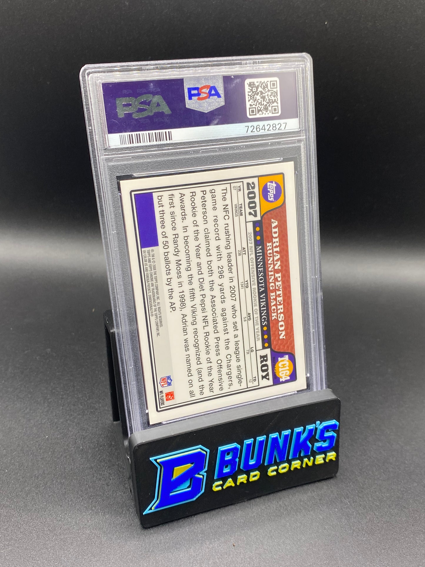 2008 Adrian Peterson Offensive Roy Blue Refractor PSA 9 (Box 27)