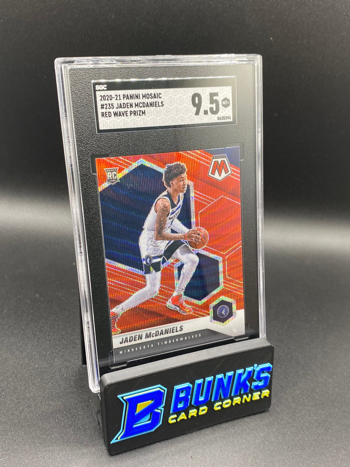 2020 Jaden Mcdaniels Red Wave Prizm RC SGC 9.5 (Box 27)