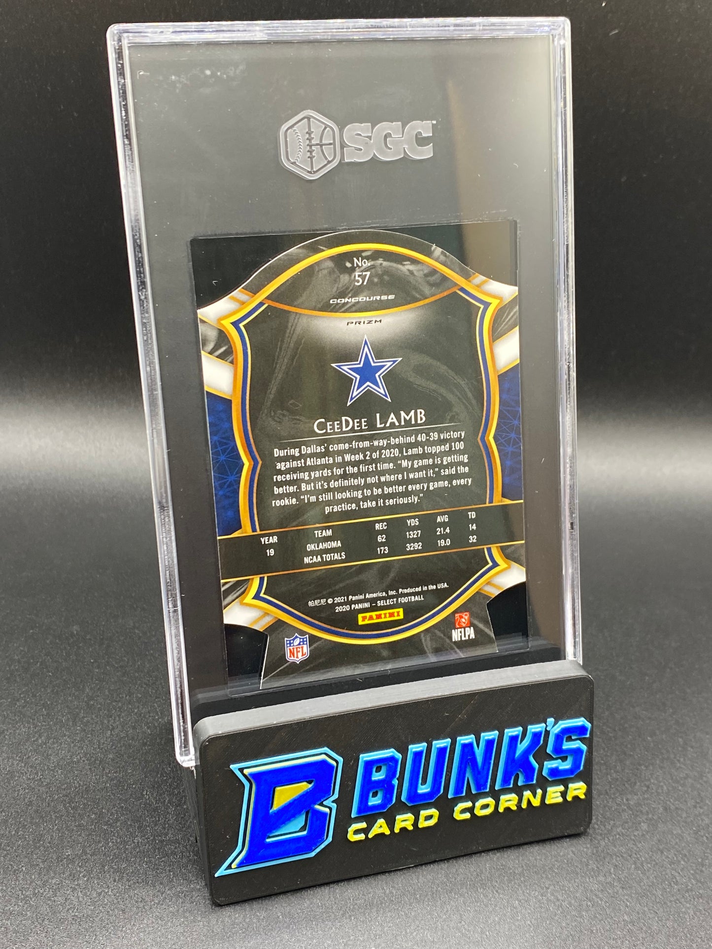 2020 Ceedee Lamb Tri-Color Die-Cut Prizm SGC 10 (Box 34)