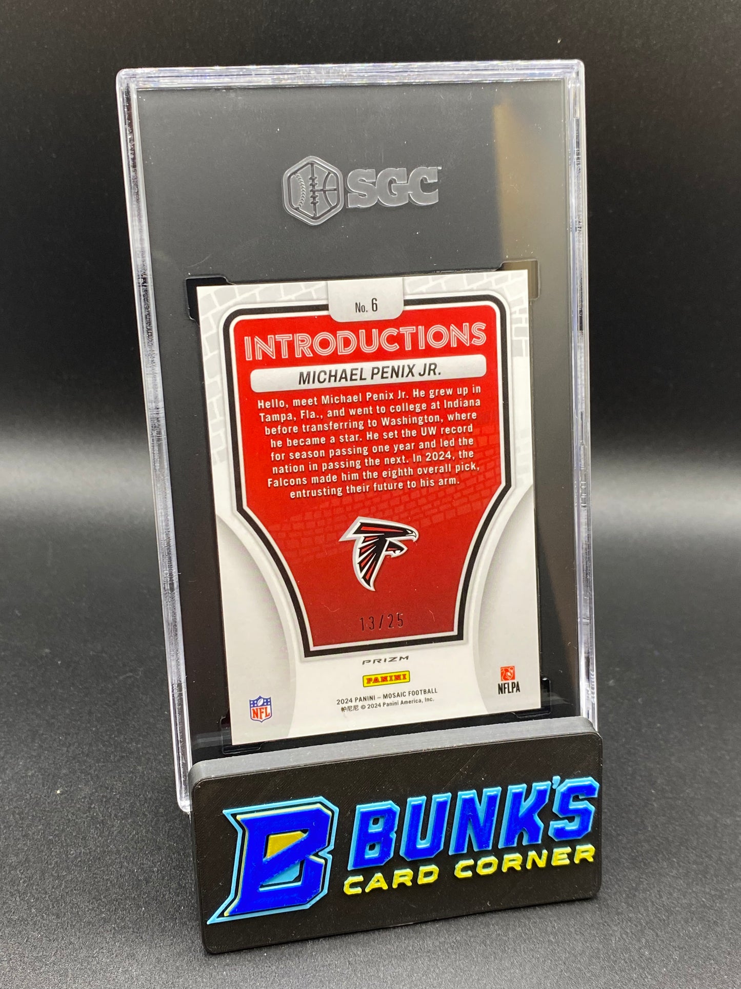 2024 Michael Penix Jr. Introductions White Prizm SGC 9.5 RC (Box A14)