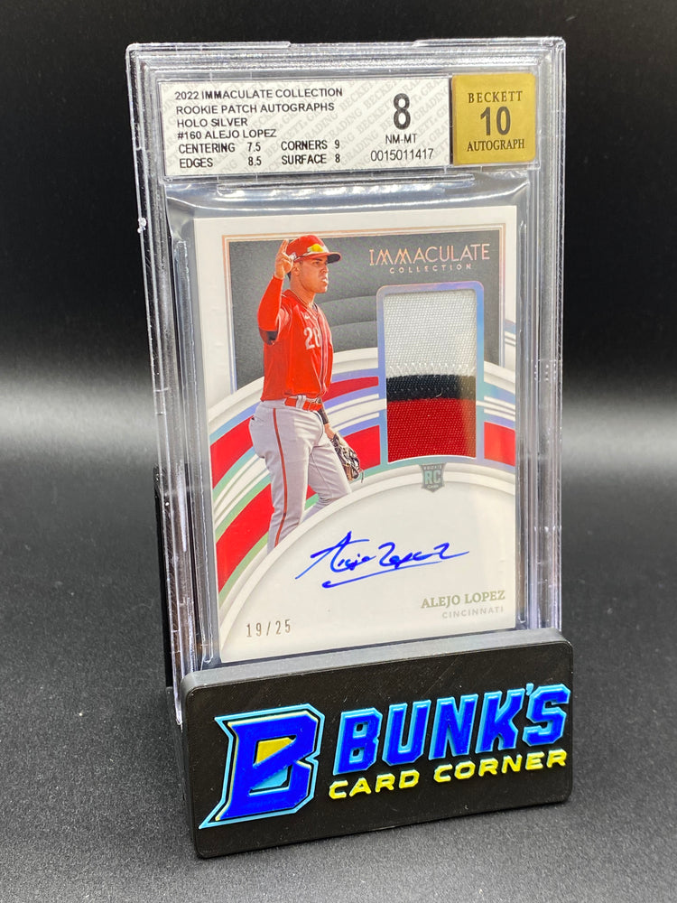 2022 Alejo Lopez Rookie Patch Auto. Holo Silver Becket 8 Auto. 10