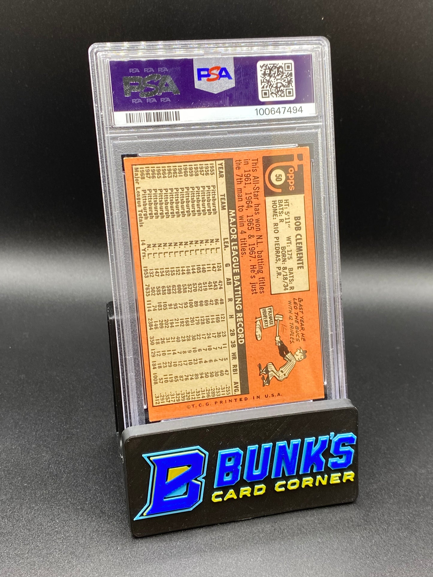 1969 Bob Clemente PSA 5 (Box 36)