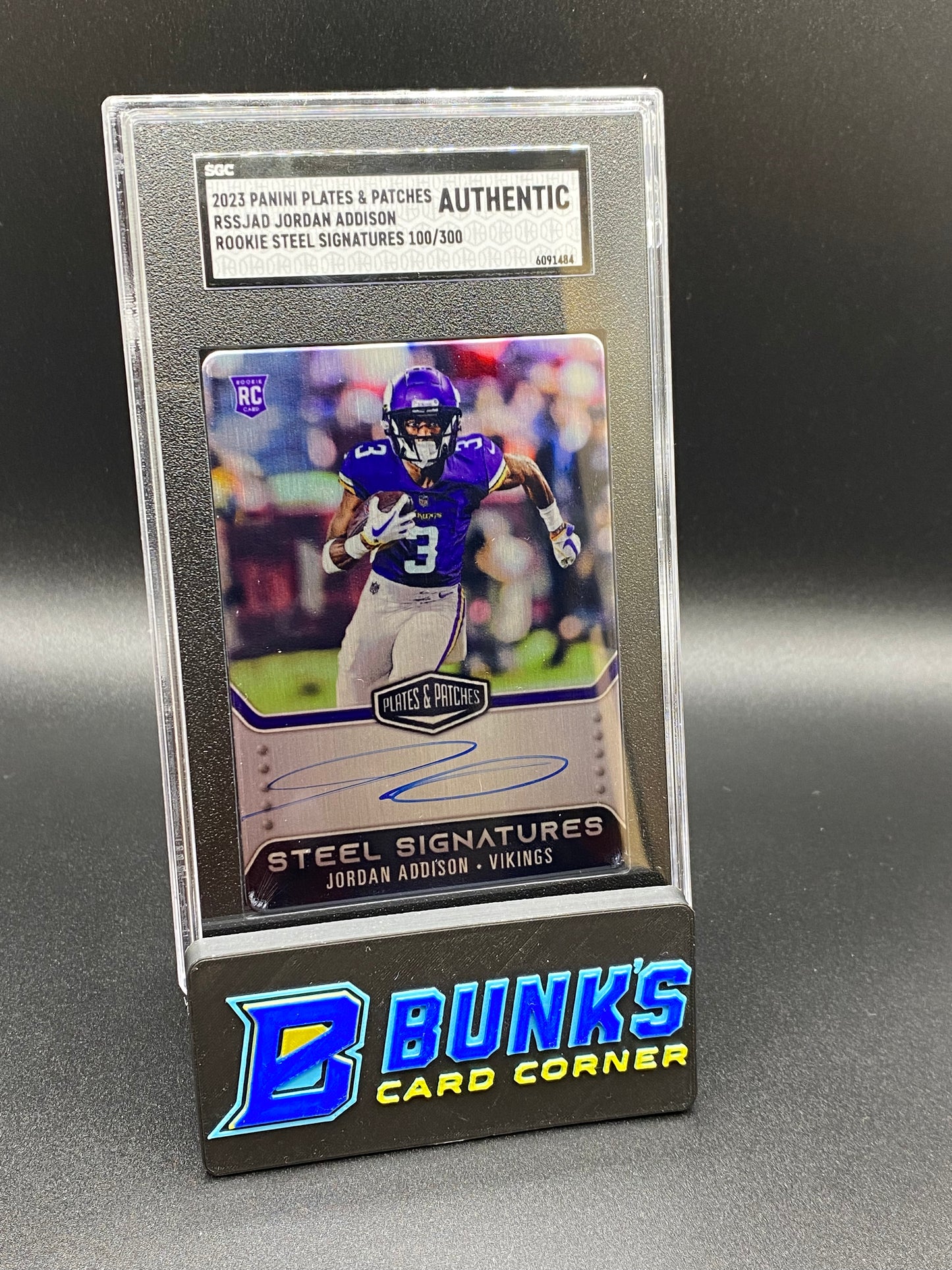 2023 Jordan Addison Rookie Steel Signatures SGC (Box 36)
