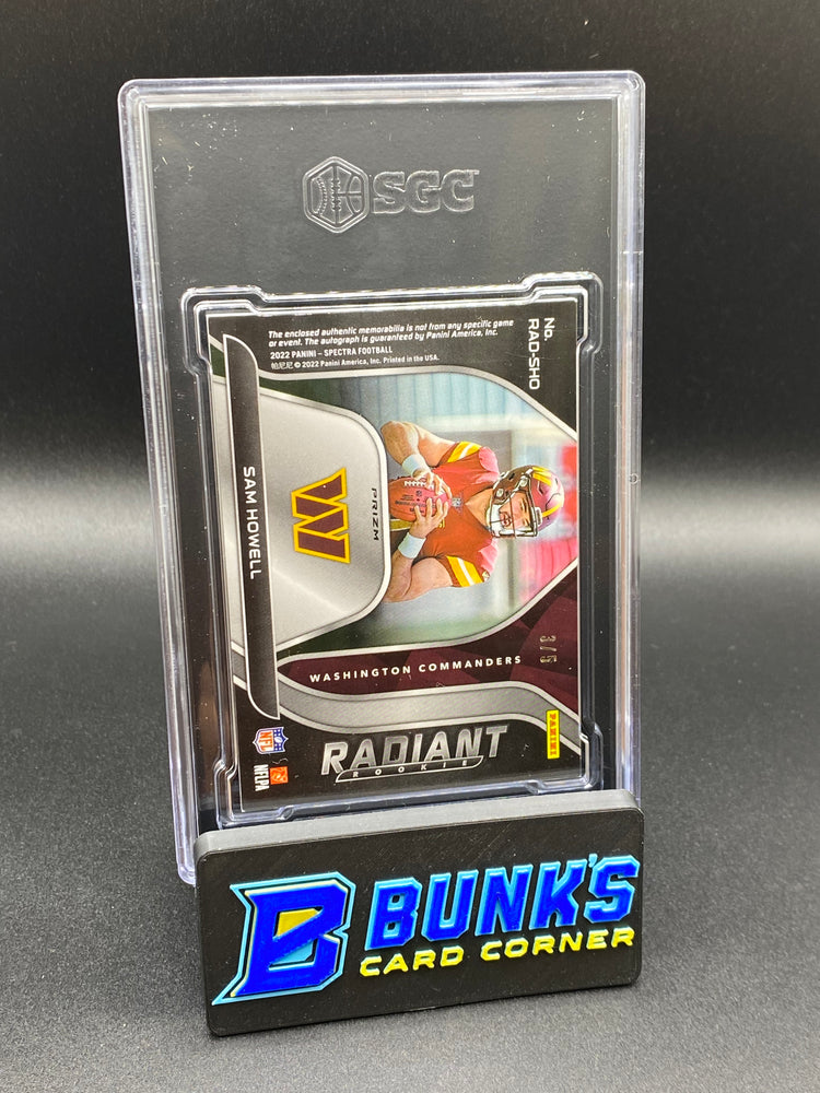 2022 Sam Howell Radiant Rookie Patch Auto. Psychedelic Prizm SGC 10/8
