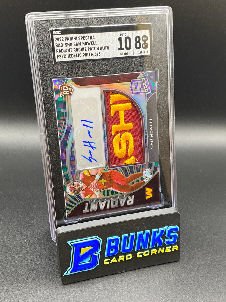 2022 Sam Howell Radiant Rookie Patch Auto. Psychedelic Prizm SGC 10/8