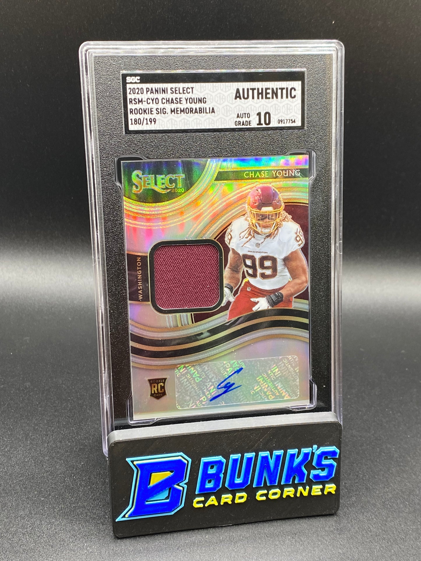 2020 Chase Young Rookie Sig. Memorabilia SGC Authentic (Box 38)