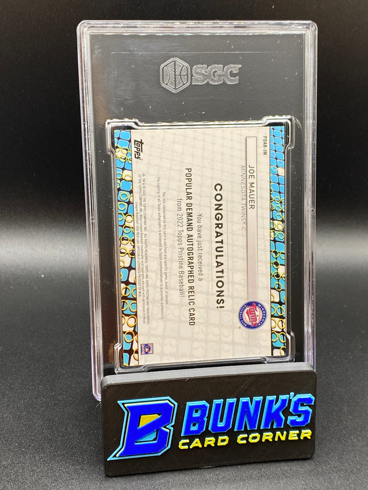 2022 Joe Mauer Popular Demand Auto. Relic SGC 10/10