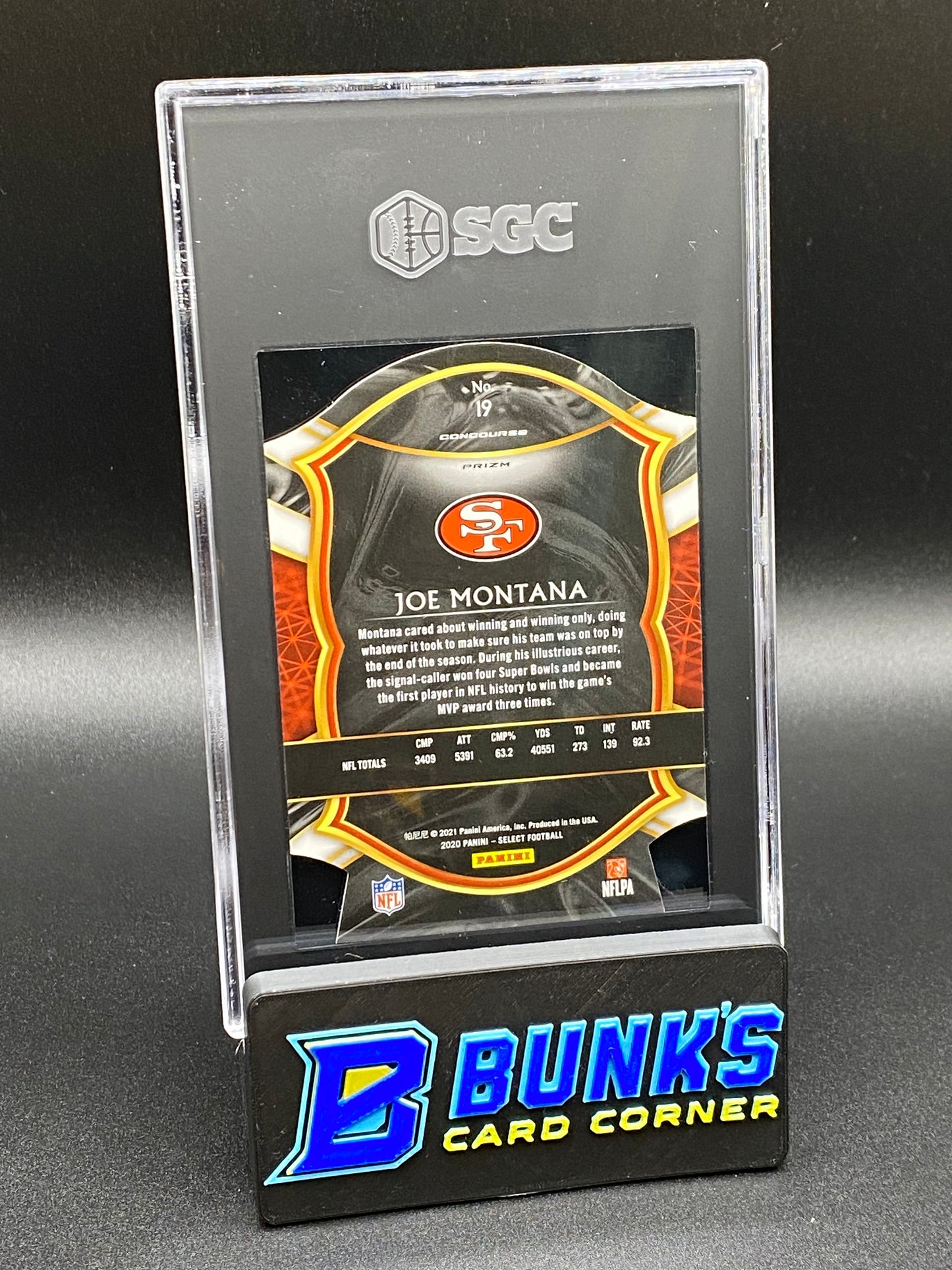 2020 Joe Montana Purple Die-Cut Prizm SGC 10 (Box B46)