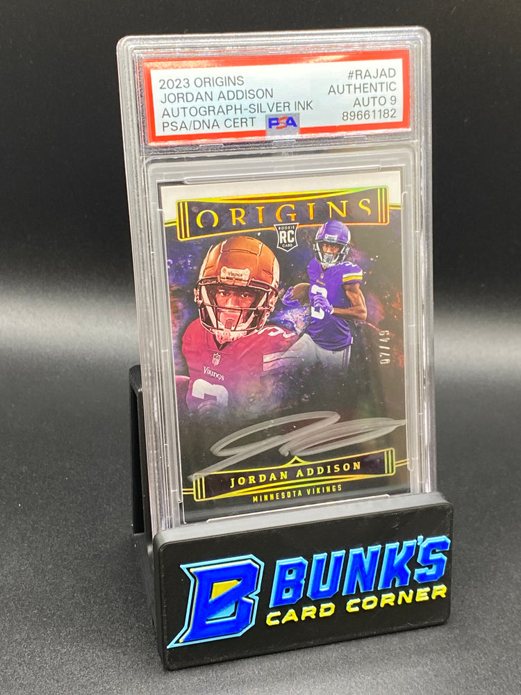 2023 Jordan Addison Auto. Silver ink RC PSA Auto. 9