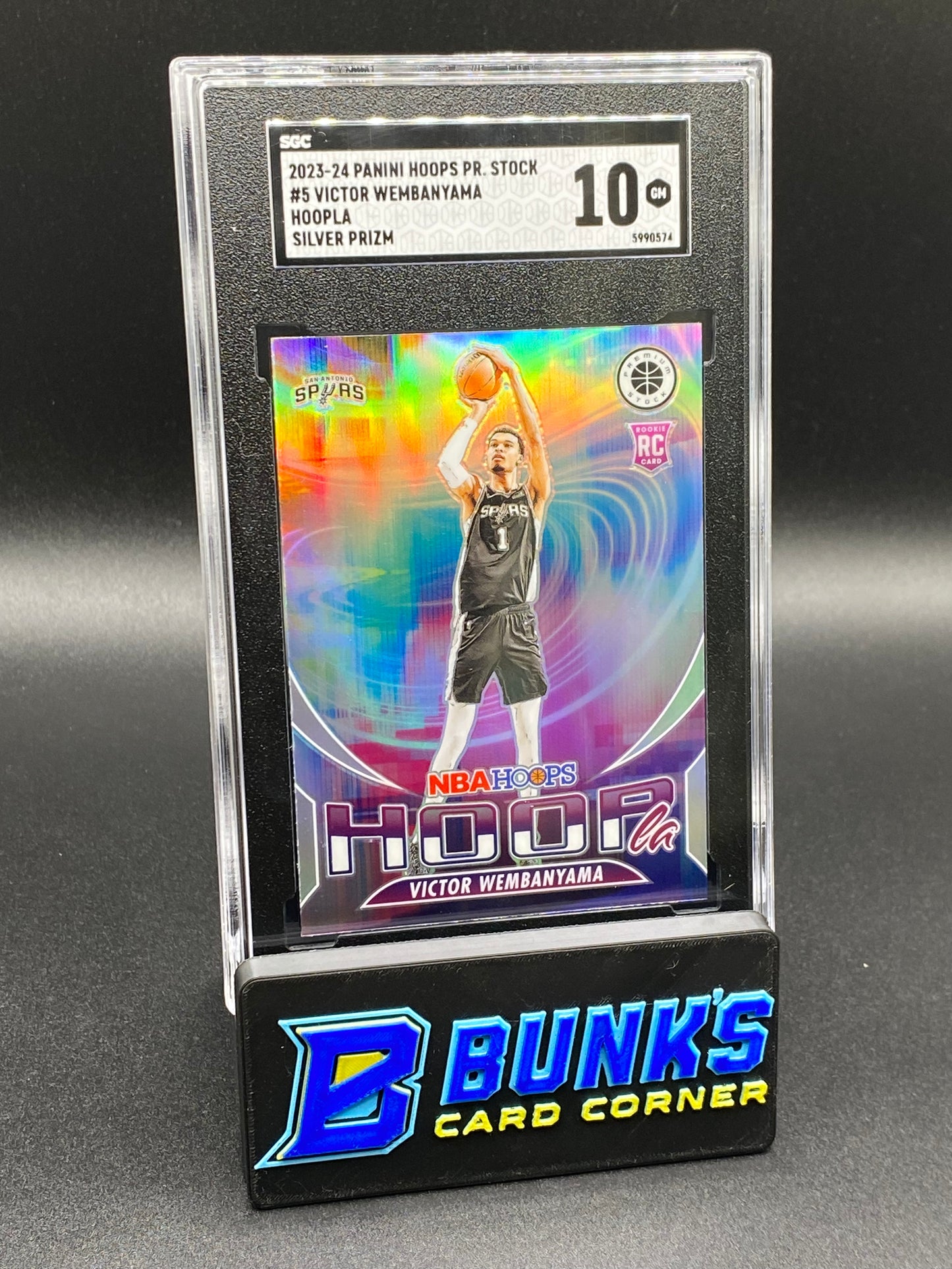 2023-24 Victor Wembanyama Hoopla Silver Prizm SGC 10 RC (Box B48)