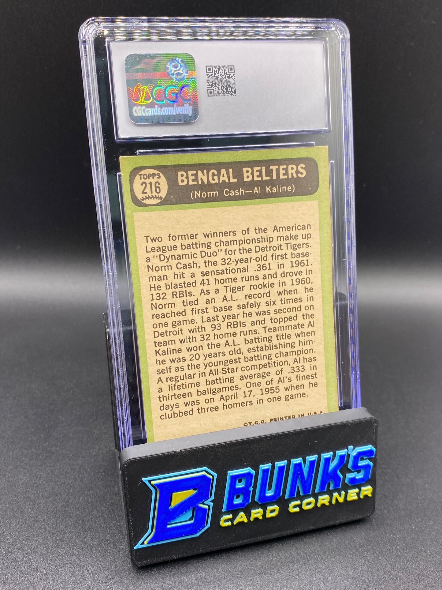 1967 Bengal Belters Norm Cash/Al Kaline CGC 7