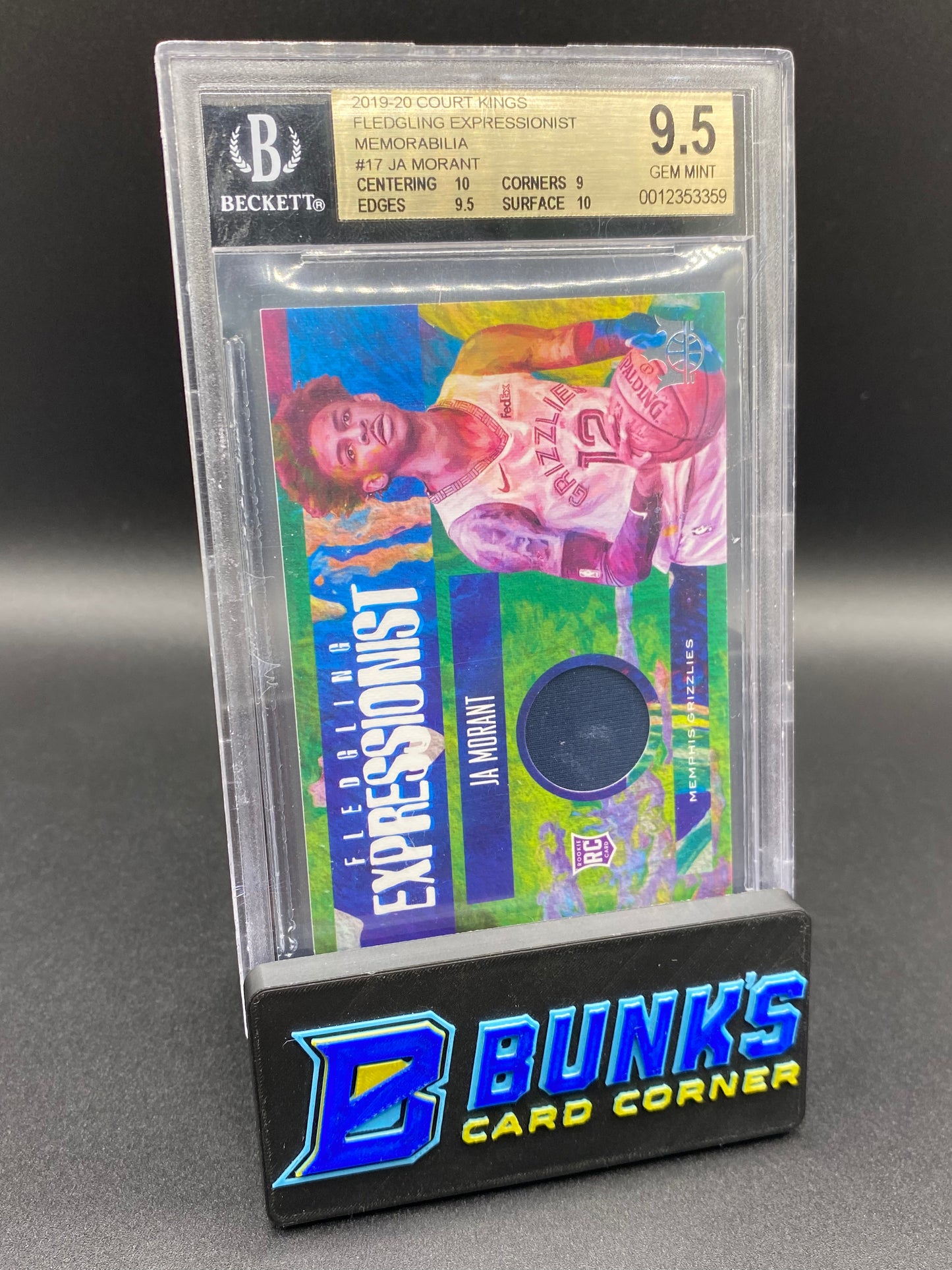 2019-20 Ja Morant Memorablia Beckett 9.5