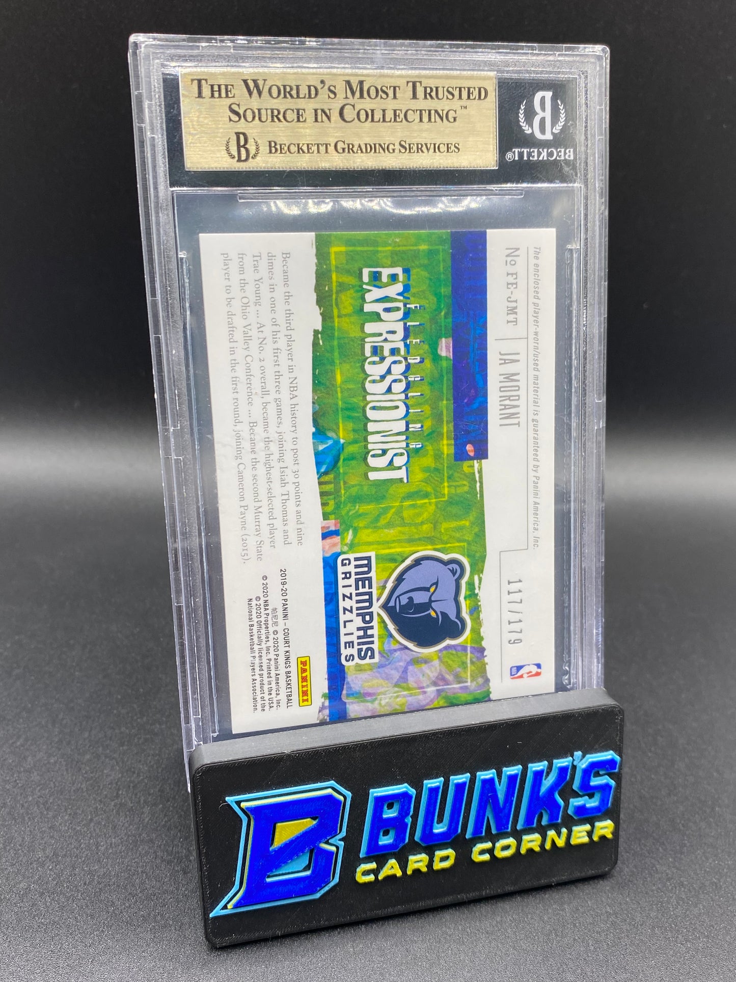 2019-20 Ja Morant Memorablia Beckett 9.5