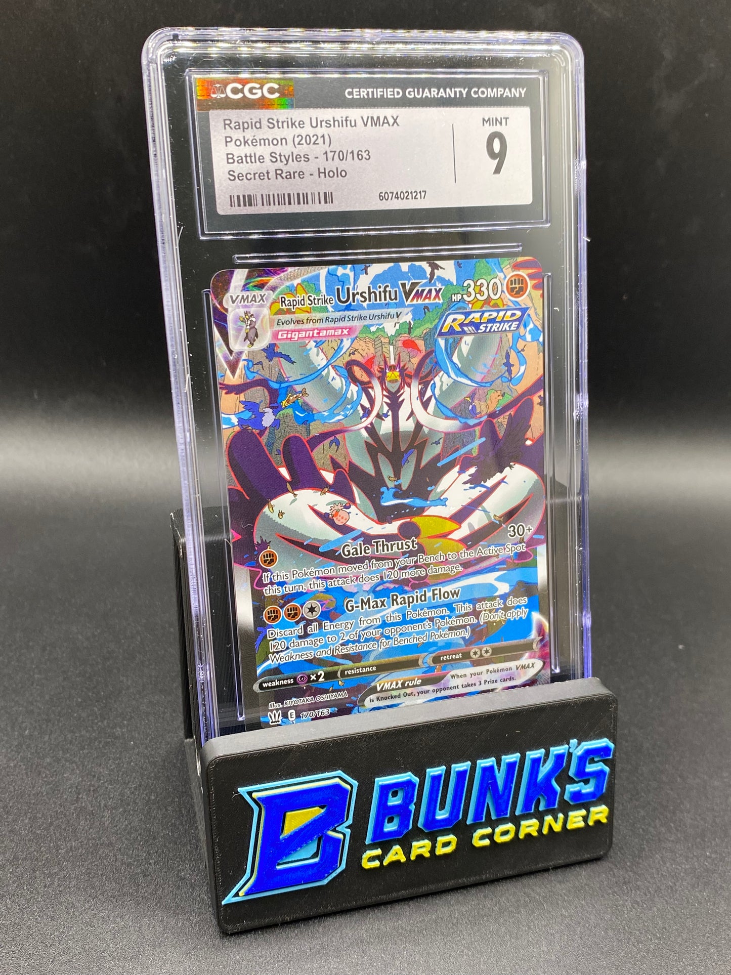 Rapid Strike Urshifu Secret Rare Battle Styles CGC 9