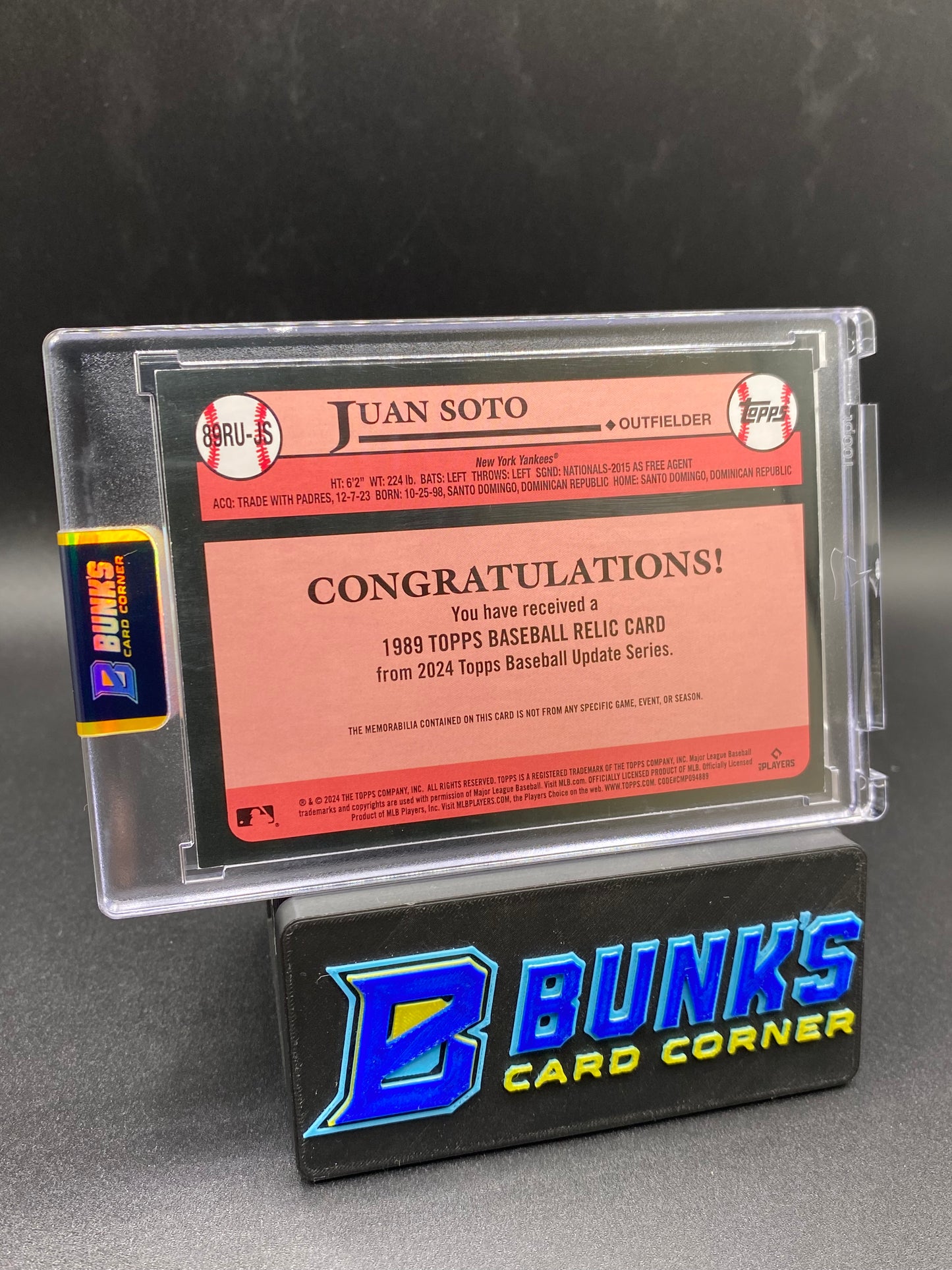 Juan Soto Game Used Memorablia 12/50