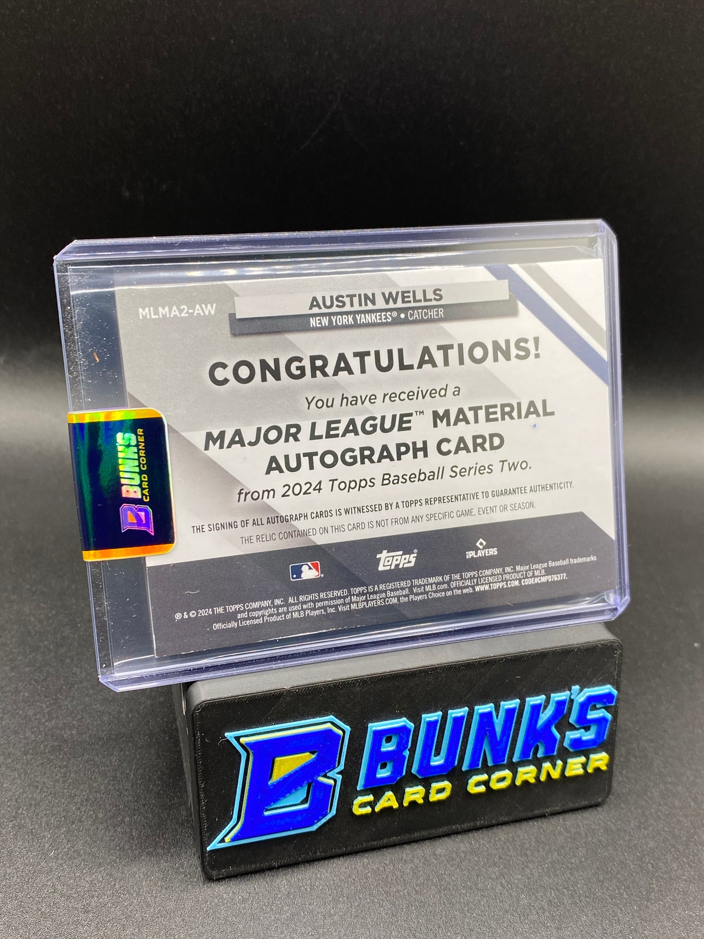 Austin Wells Major League Material Auto 6/50
