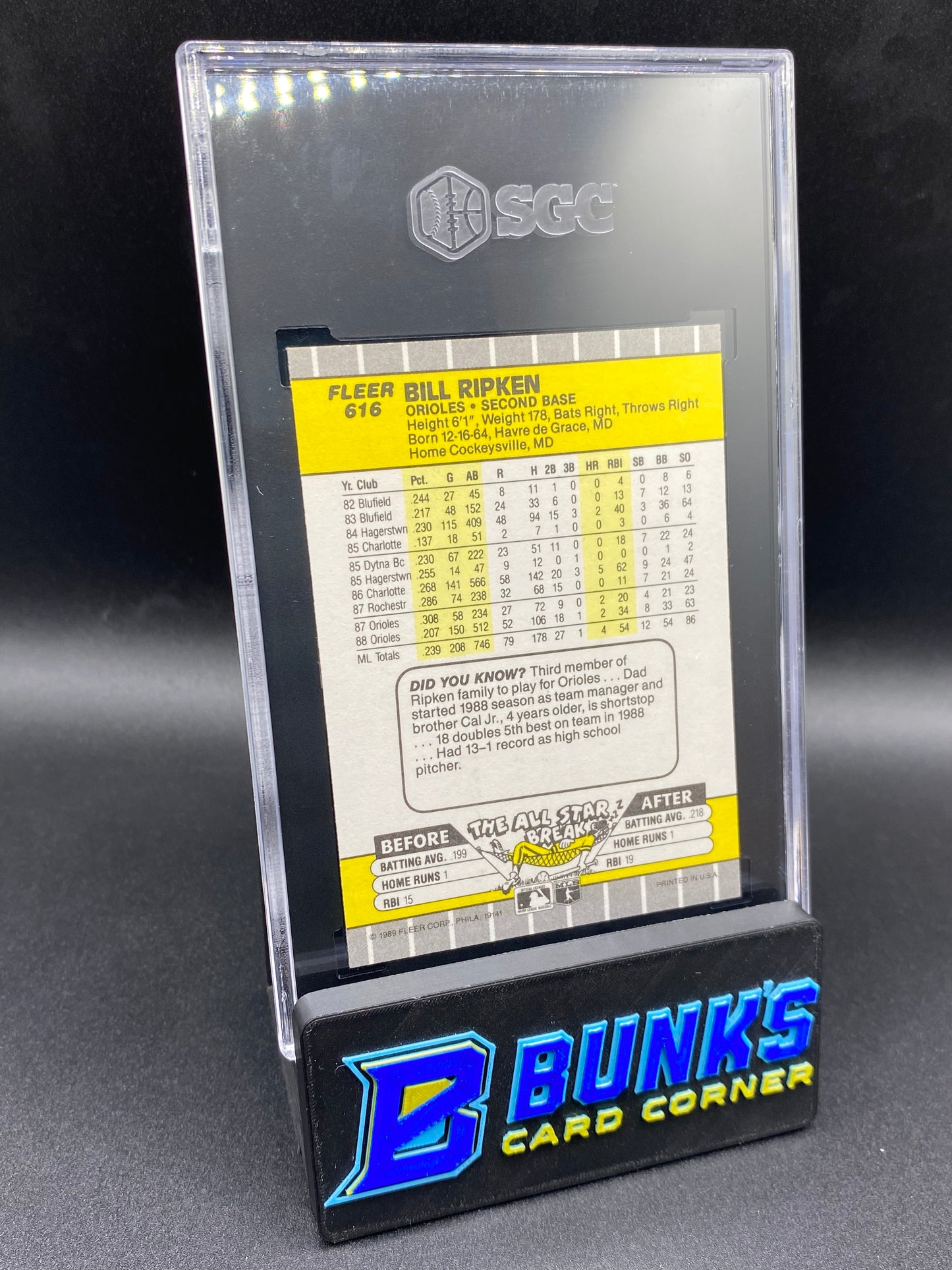 1989 Bill Ripken Error (Words on Bat) CGC 9