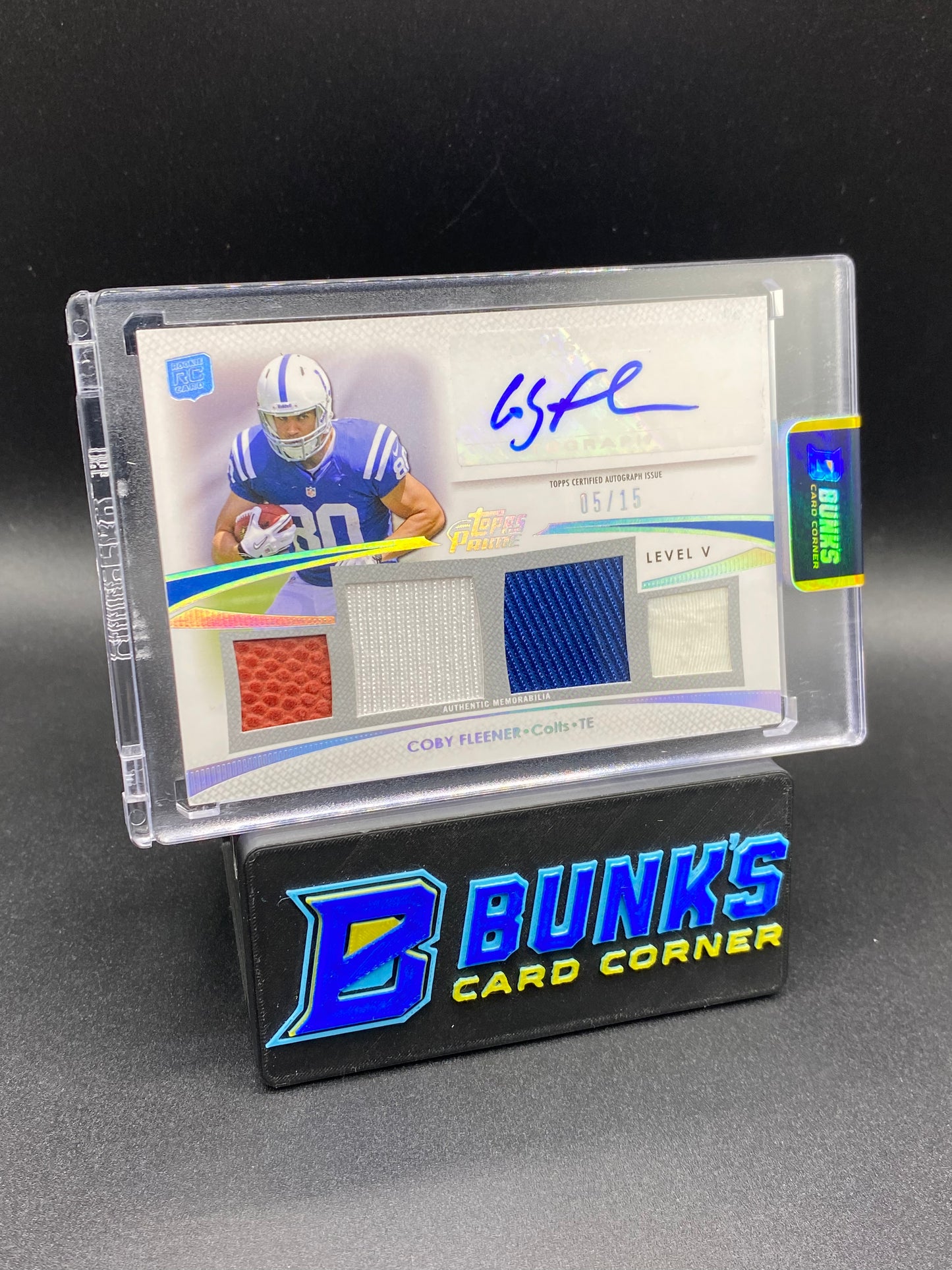 Coby Fleener Topps Prime Patches Auto 5/15