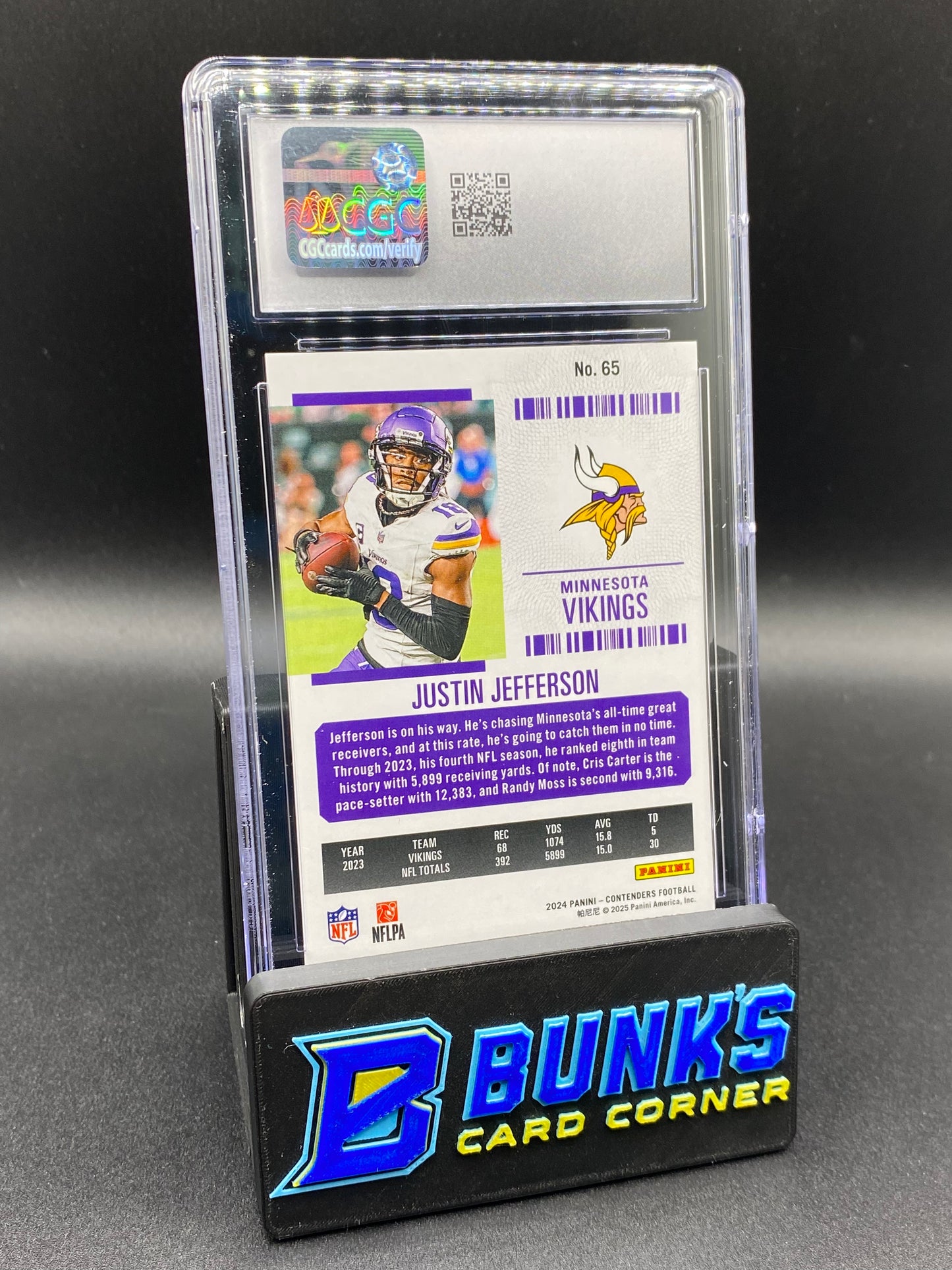 2024 Justin Jefferson Game Ticket Teal CGC 9