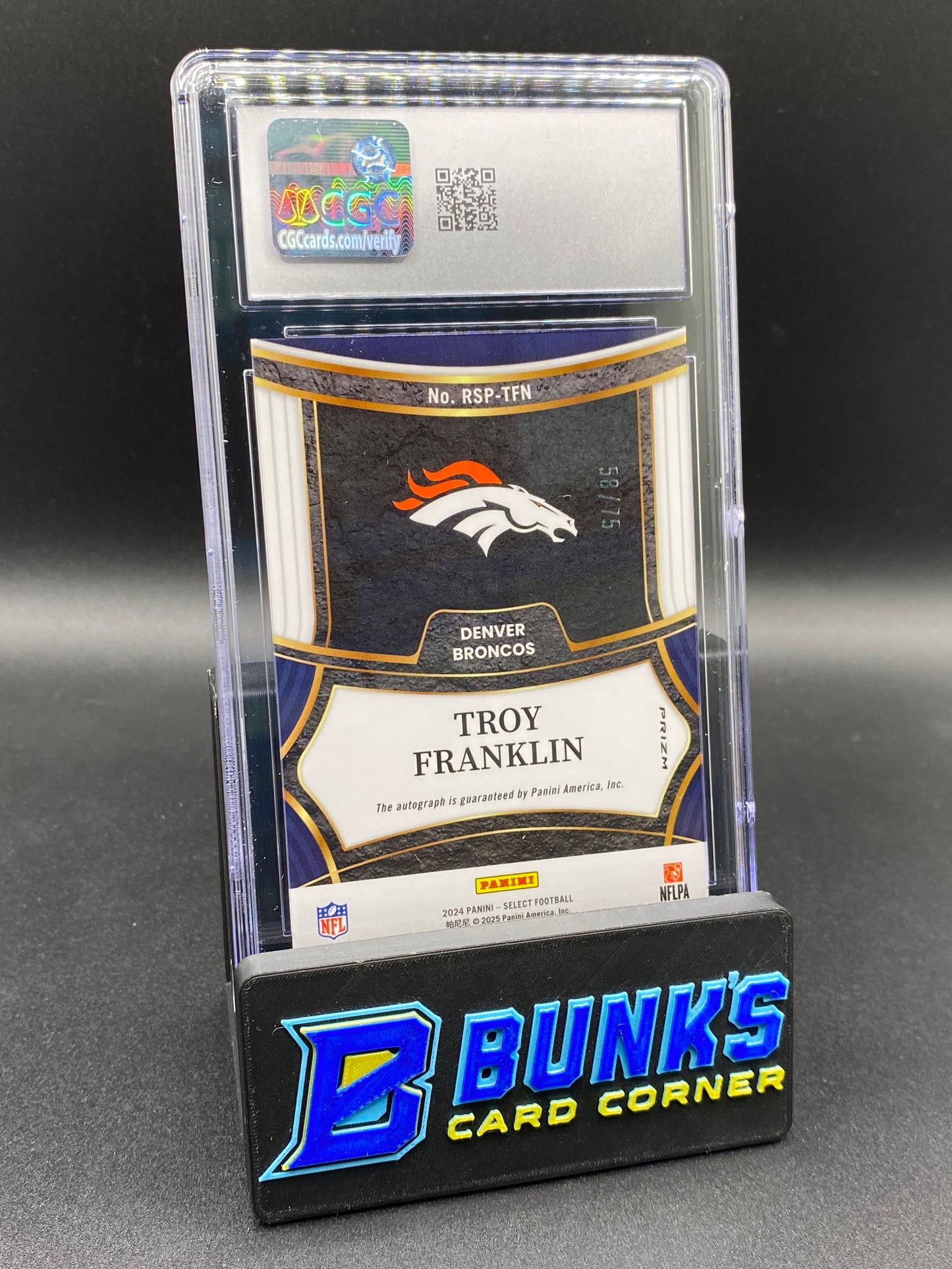 2024 Troy Franklin Maroon Auto 58/75 CGC 10/10