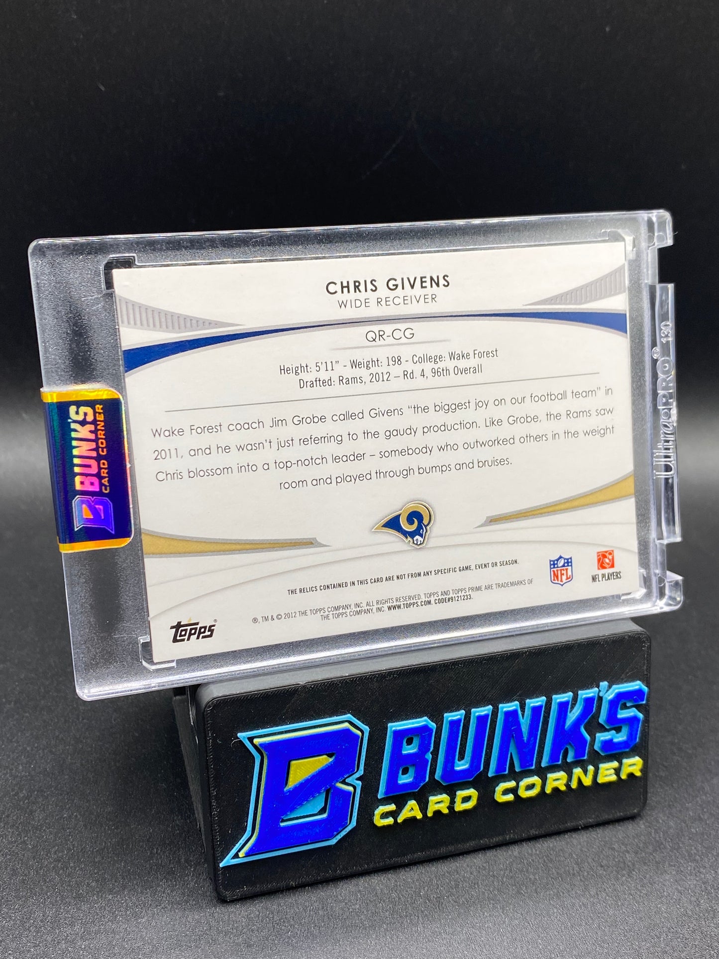 Chris Givens Topps Prime Patches 10/10 Rc