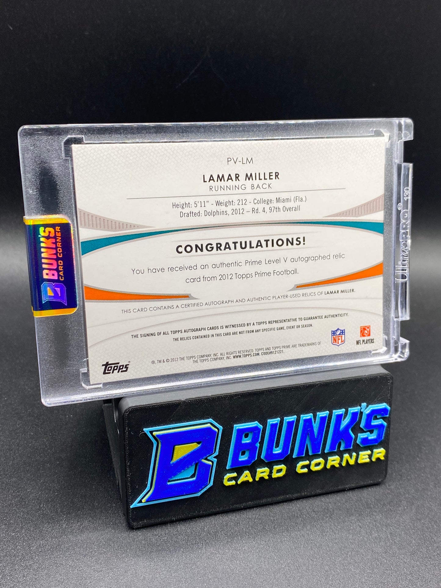 Lamar Miller Topps Prime Patches 8/15 Rc