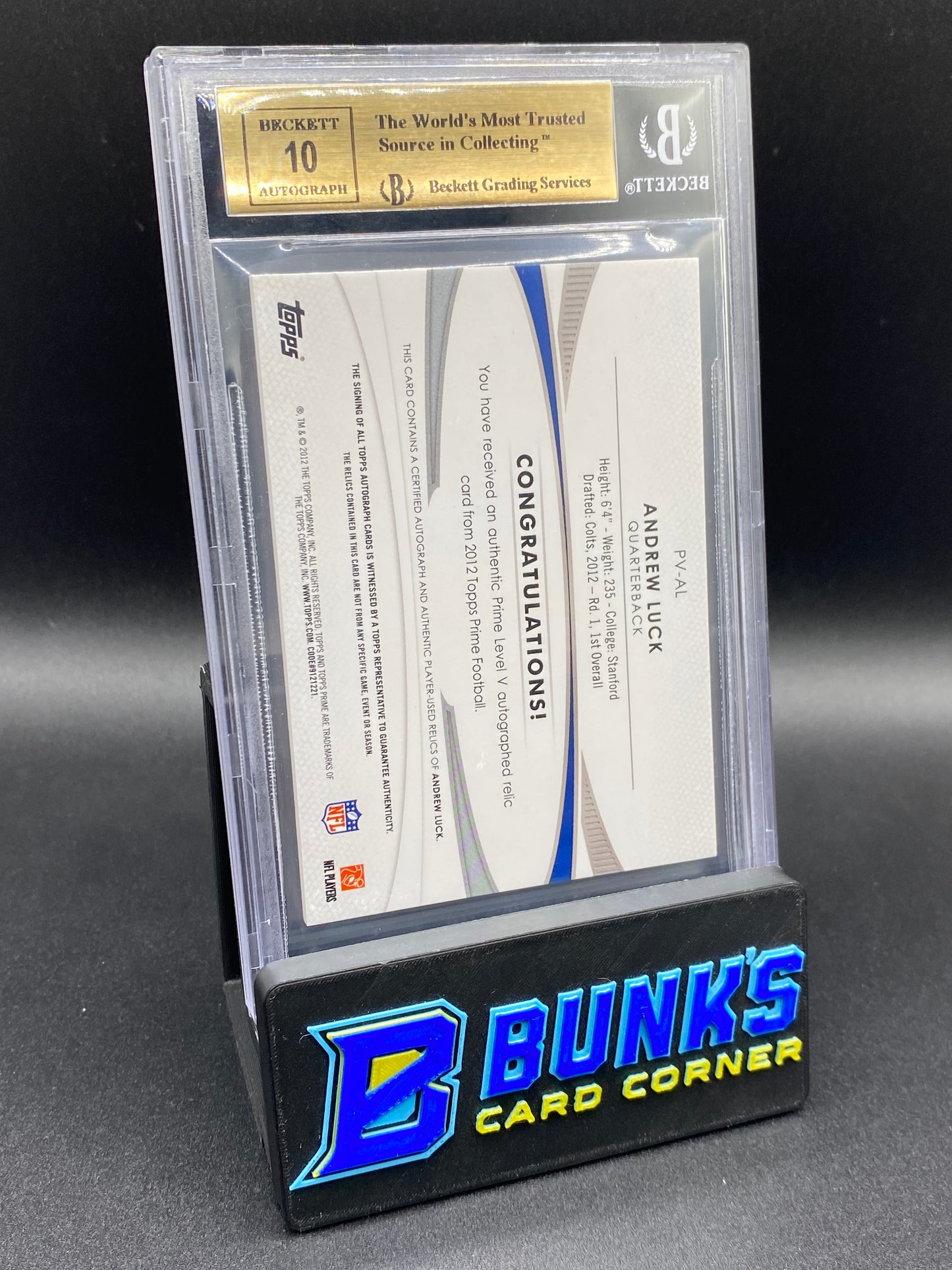 2012 Andrew Luck 34/50 Beckett 9.5