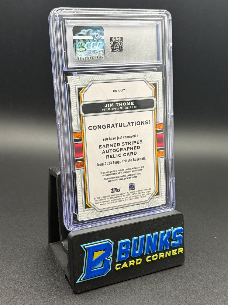 2023 Jim Thome Earned Stripes Autograph Relics CGC AU Auto 9 45/50