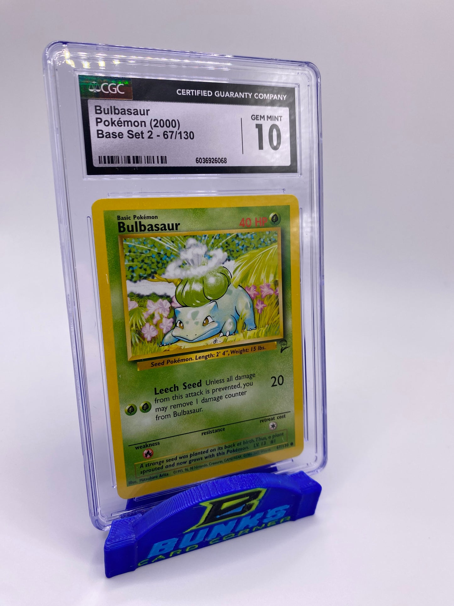 CGC 10 Bulbasaur Base Set 2 2000