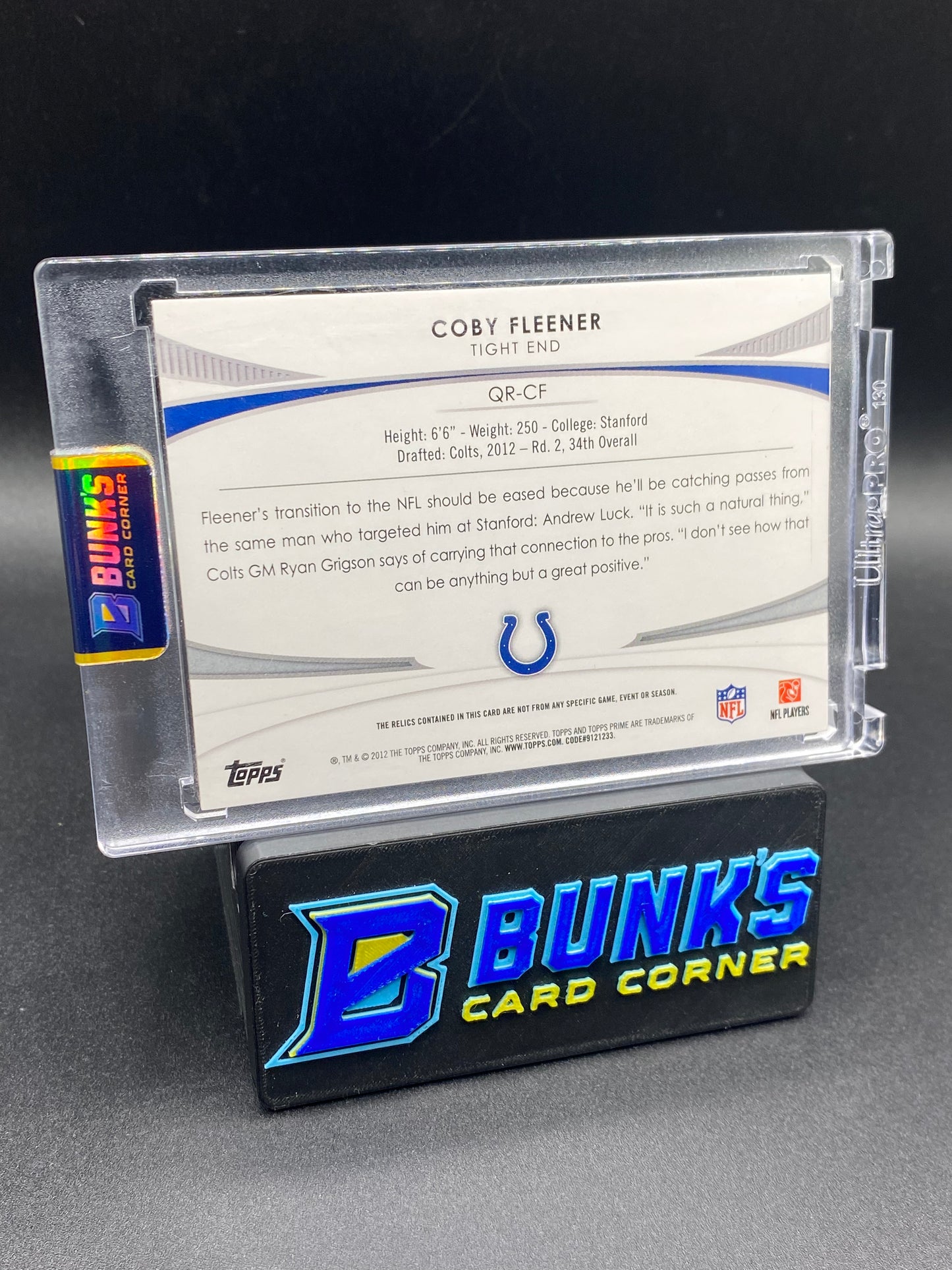 Coby Fleener Topps Prime Patches 4/25 Rc