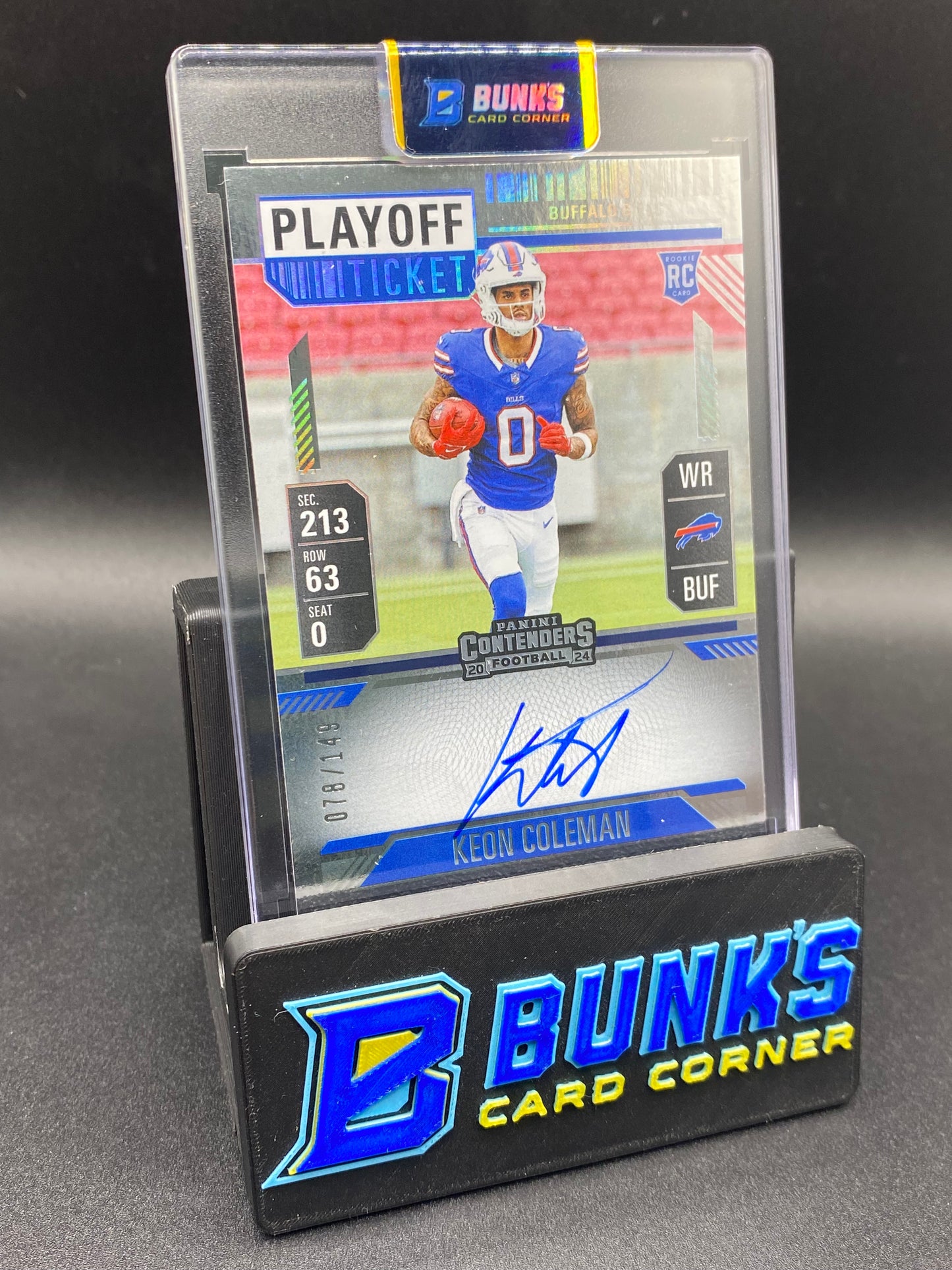 2024 Keon Coleman Auto 78/149 Playoff Ticket
