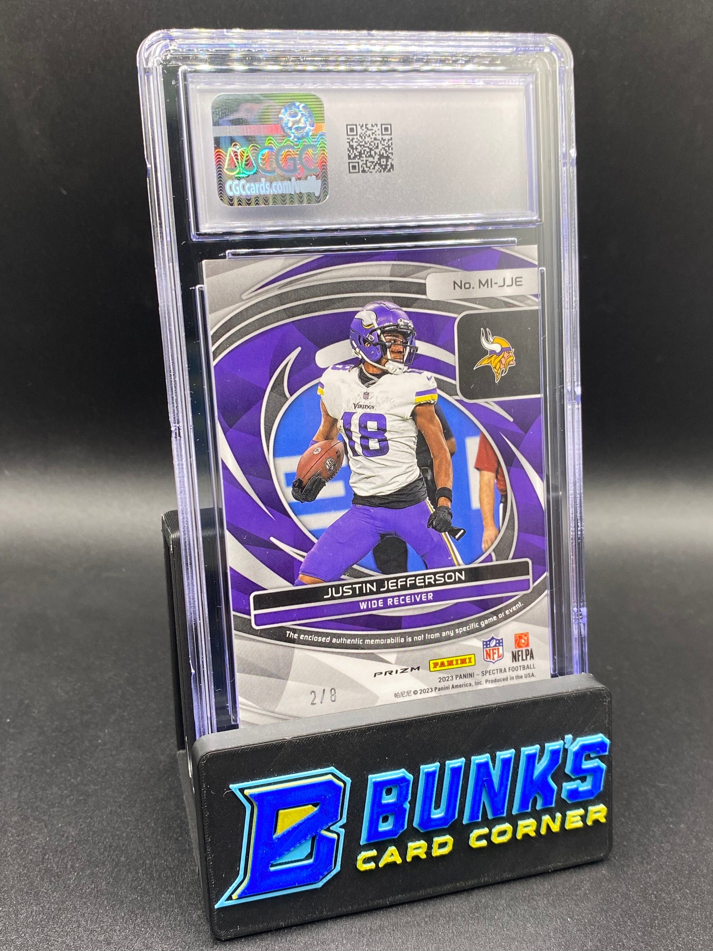 2023 Justin Jefferson Neon Splatter Max Impact Relics CGC 9