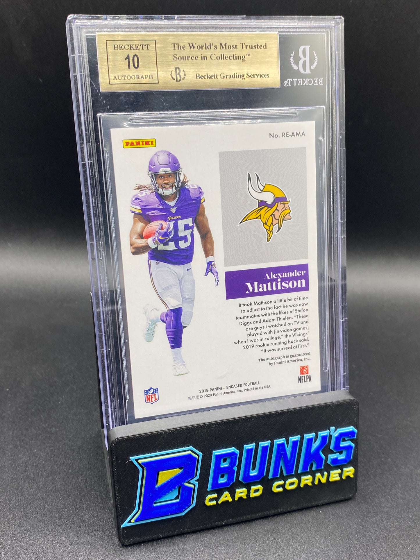 2019 Alexander Mattison Sapphire Auto 17/25 Beckett 9.5