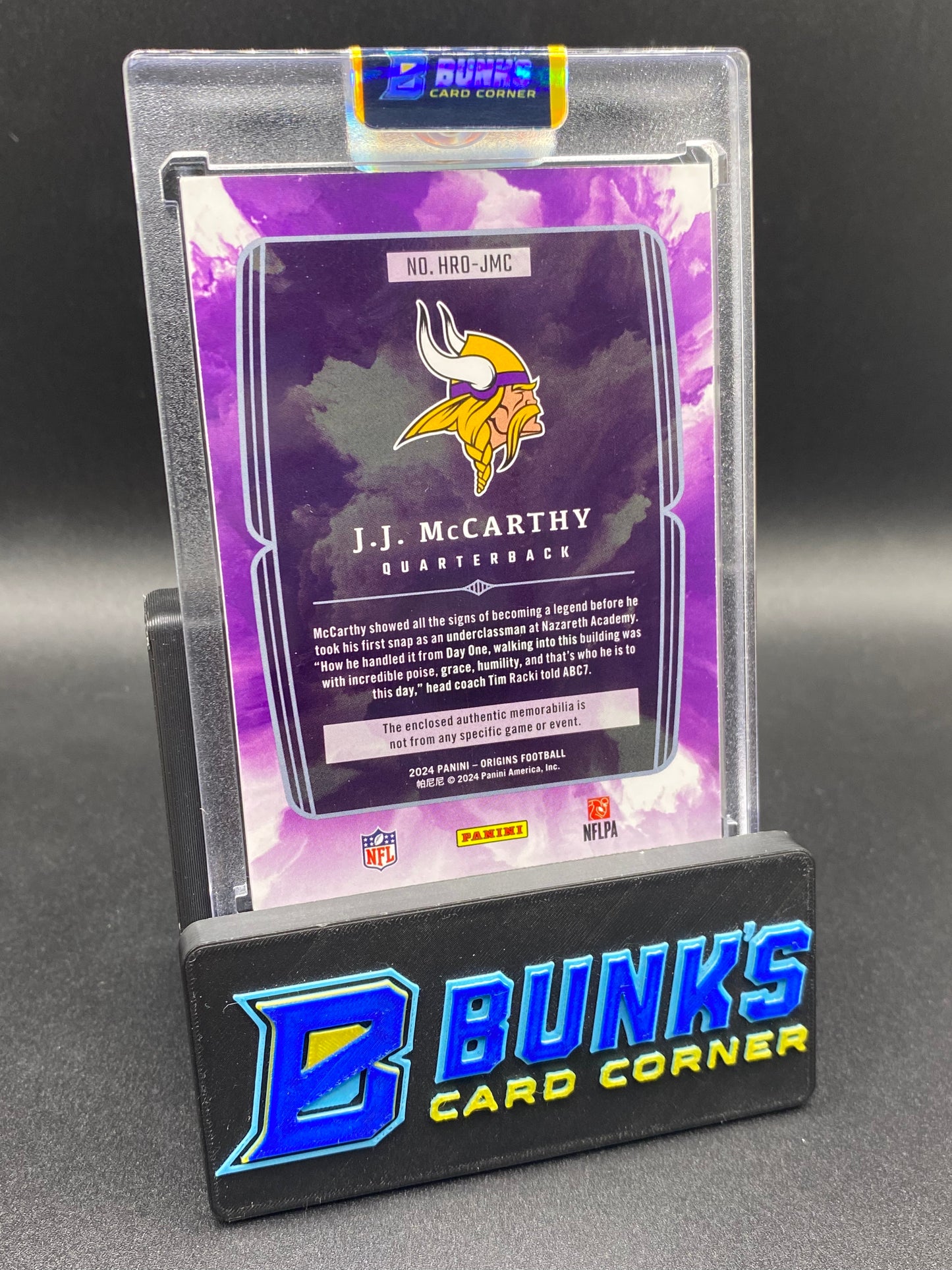 JJ McCarthy Origins Home Town Roots Rc Patch 53/75