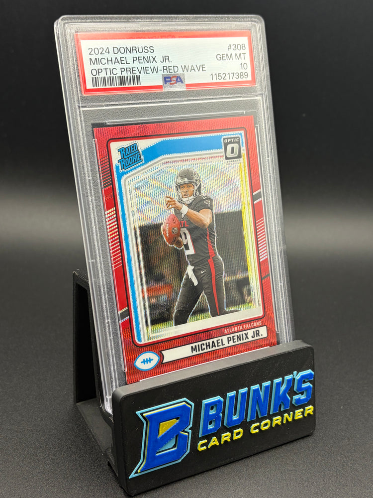 2024 Michael Penix Jr Optic Preview Red Wave PSA 10 RC