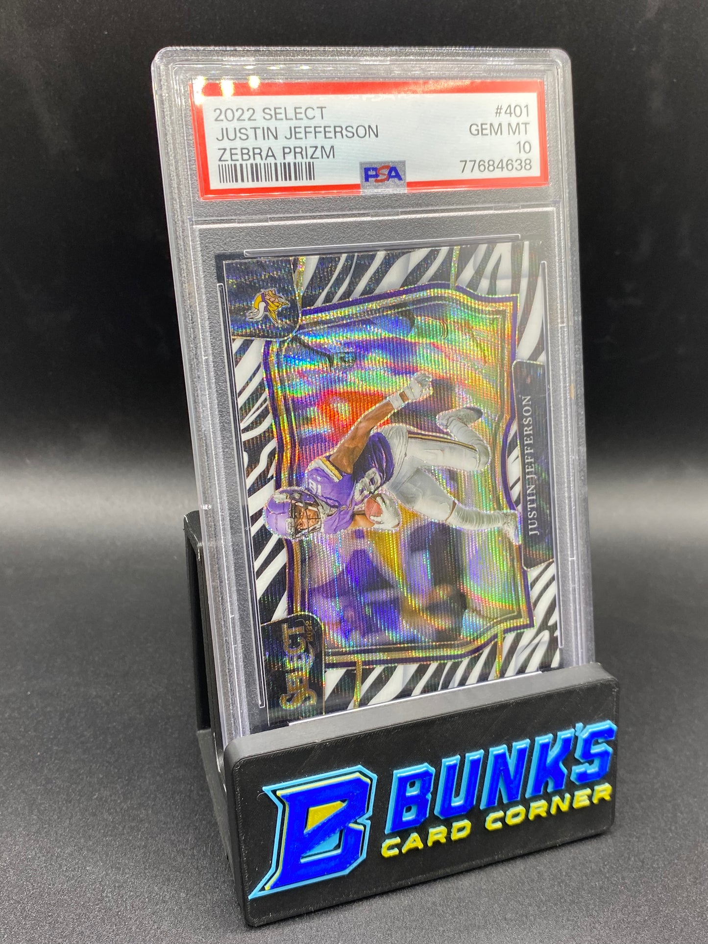 2022 Justin Jefferson Zebra Prizm PSA 10