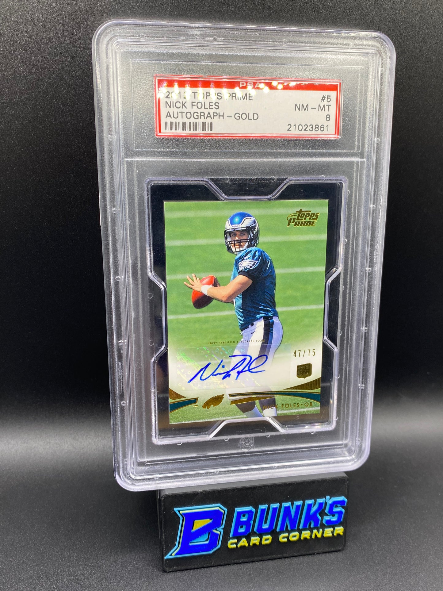 2012 Nick Foles Auto 47/75 Rc Gold PSA 8