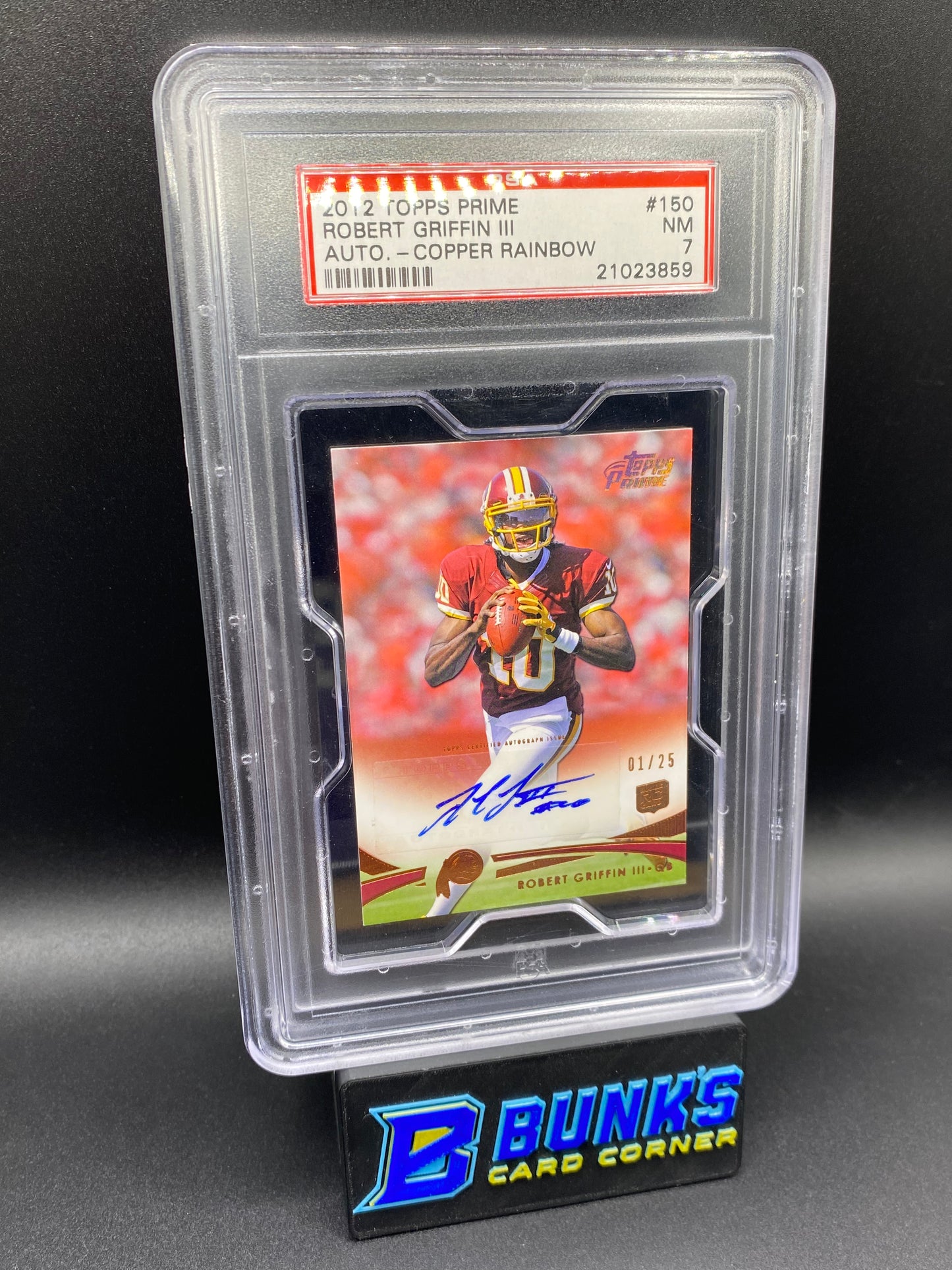 2012 Robert Griffin III Auto Copper Rainbow 1/25 PSA 8