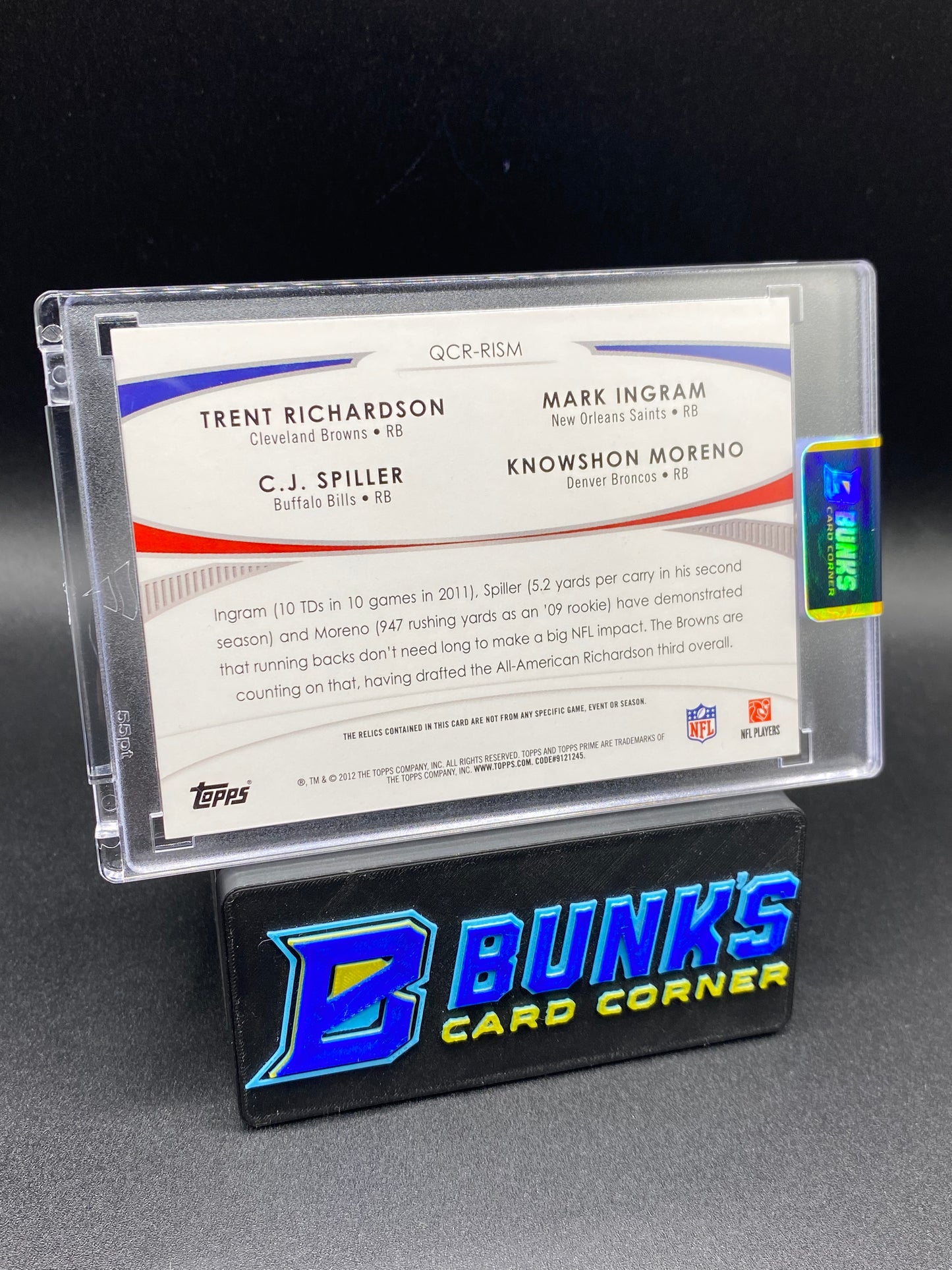 2012 Trent Richardson, CJ Spiller, Mark Ingram, Knowshon Moreno 25/25 Prime Time Quad Combo